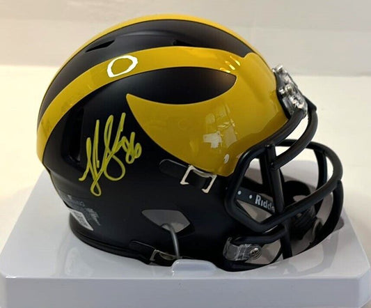 Luke Schoonmaker Signed Speed Mini Helmet Michigan Wolverines Beckett Certified