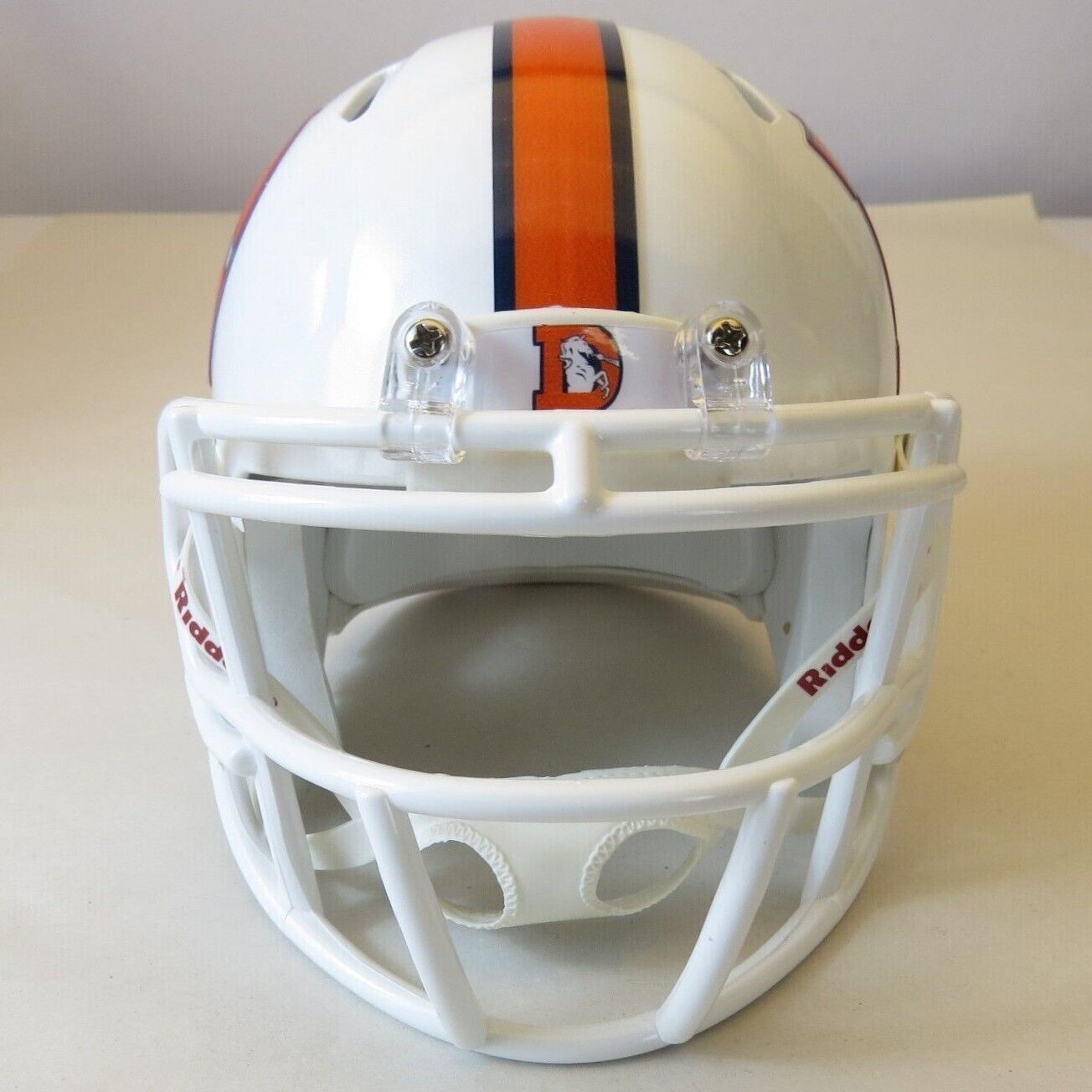 Denver Broncos Custom Mini Helmet Throw Back decals on White