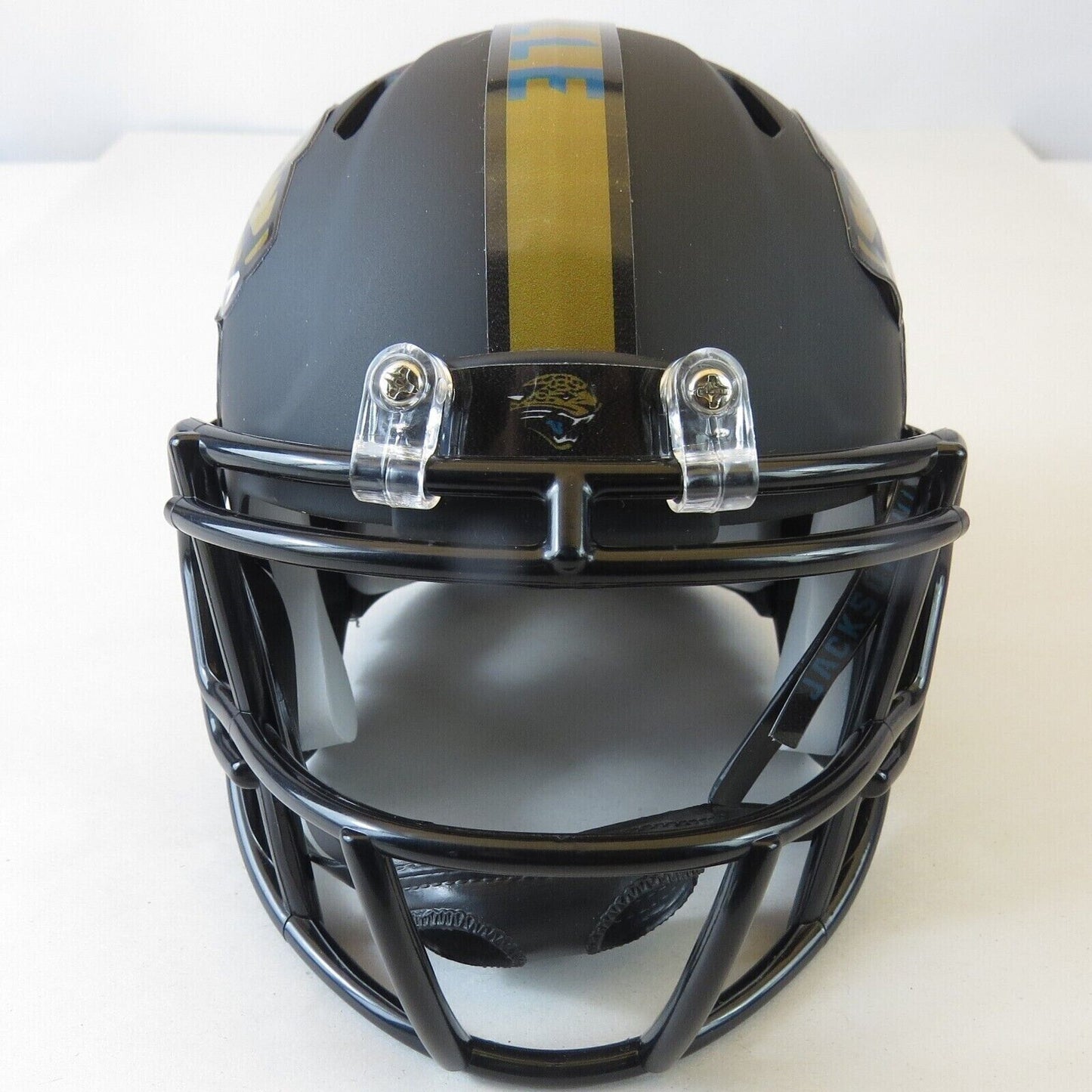 Jacksonville Jaguars Custom Mini Helmet Alternate decals on Matte Black