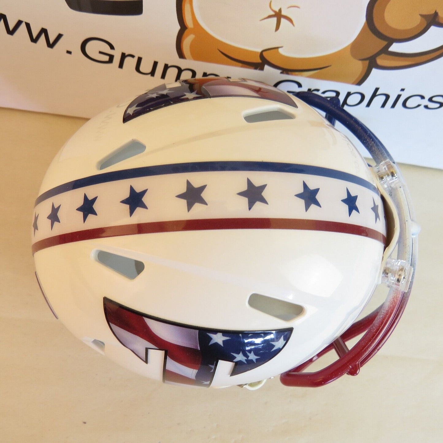 Troy State Trojans Custom Mini Helmet Military Appreciation Theme White