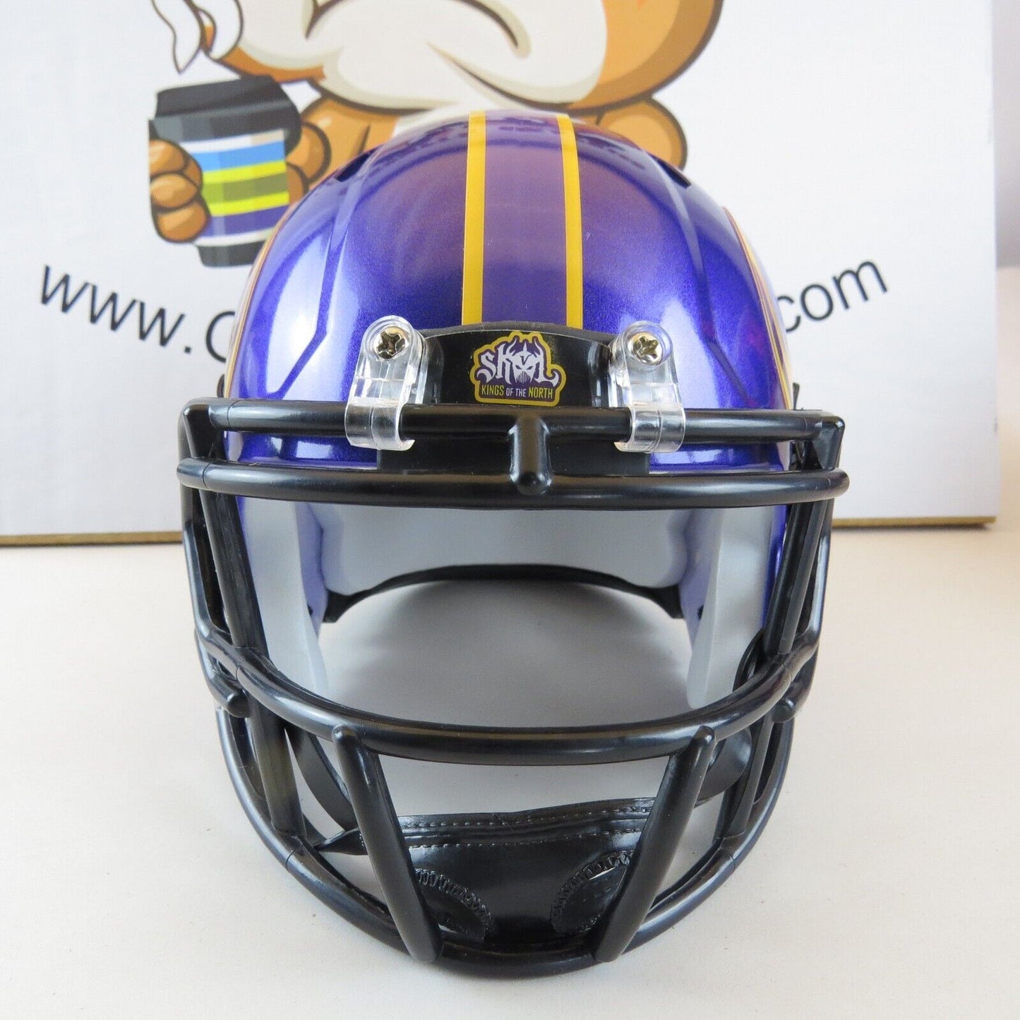 Minnesota Vikings Custom Mini Helmet Alternate decals on Purple