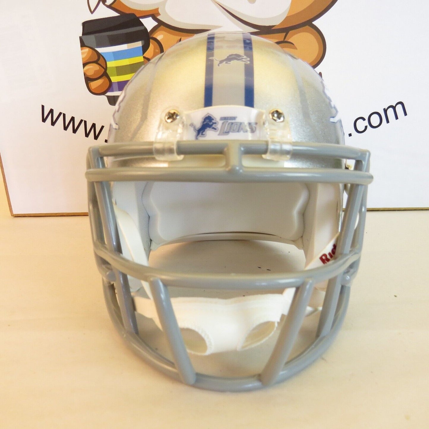 Detroit Lions Custom Mini Helmet Silver