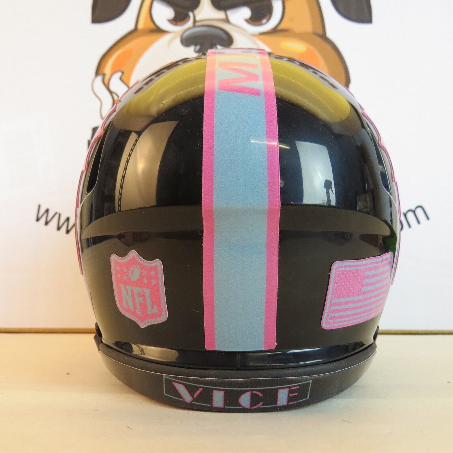 Miami Dolphins Custom Mini Helmet Miami Vice Theme Black