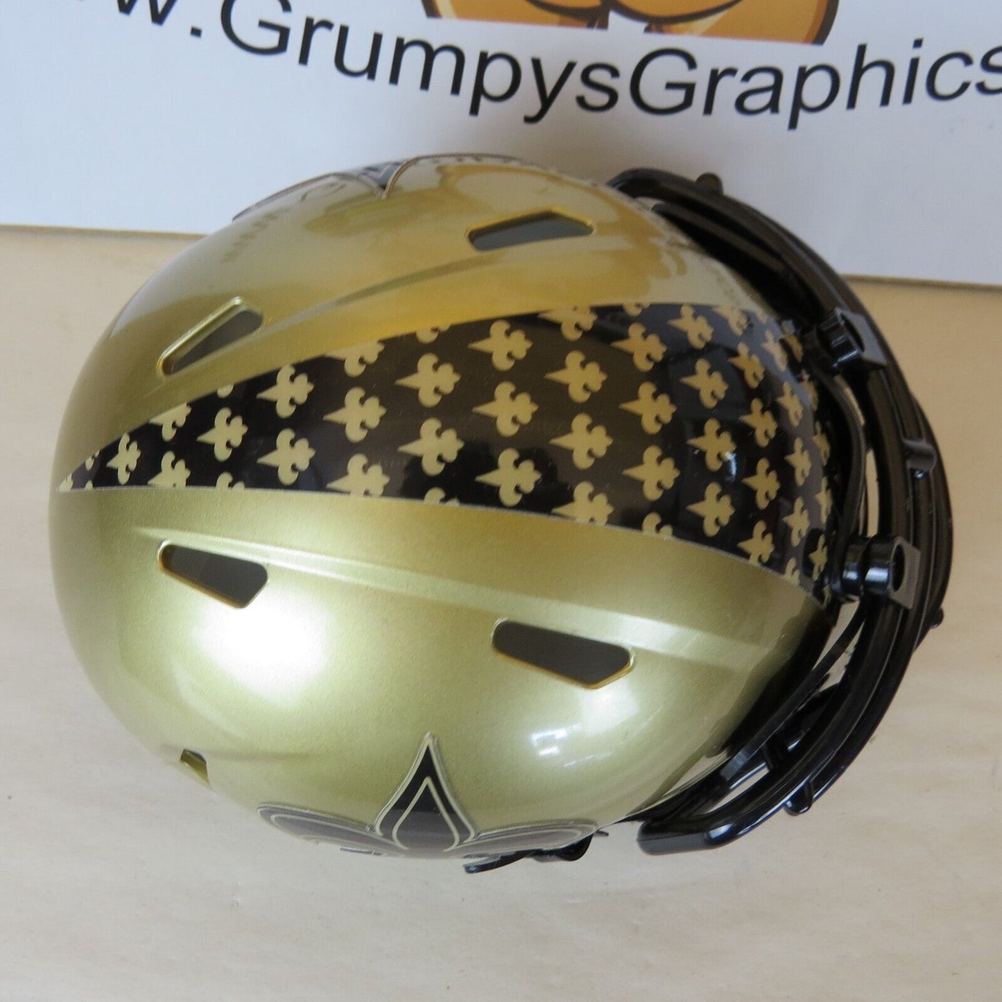 New Orleans Saints Custom Mini Helmet Gold Black Trim