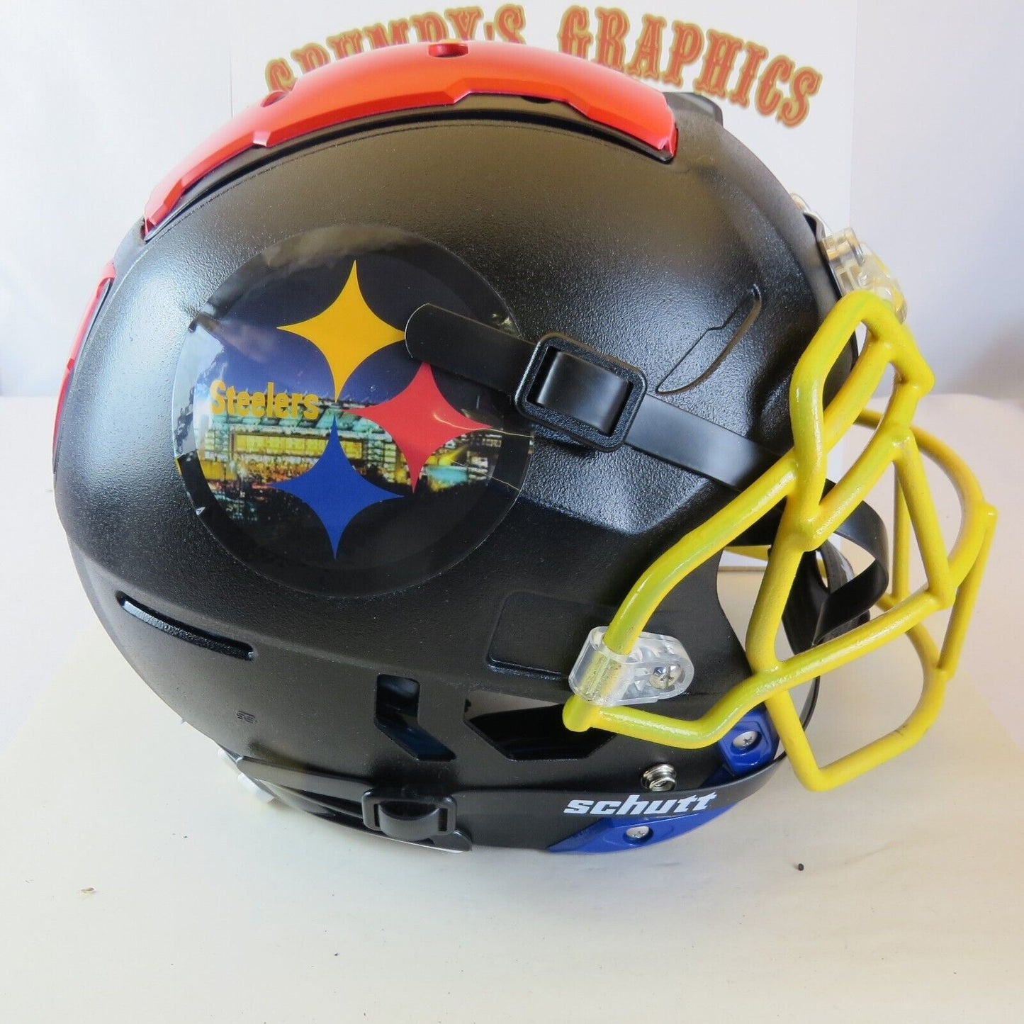 Pittsburgh Steelers custom full size Schutt F7 Ballistic Black