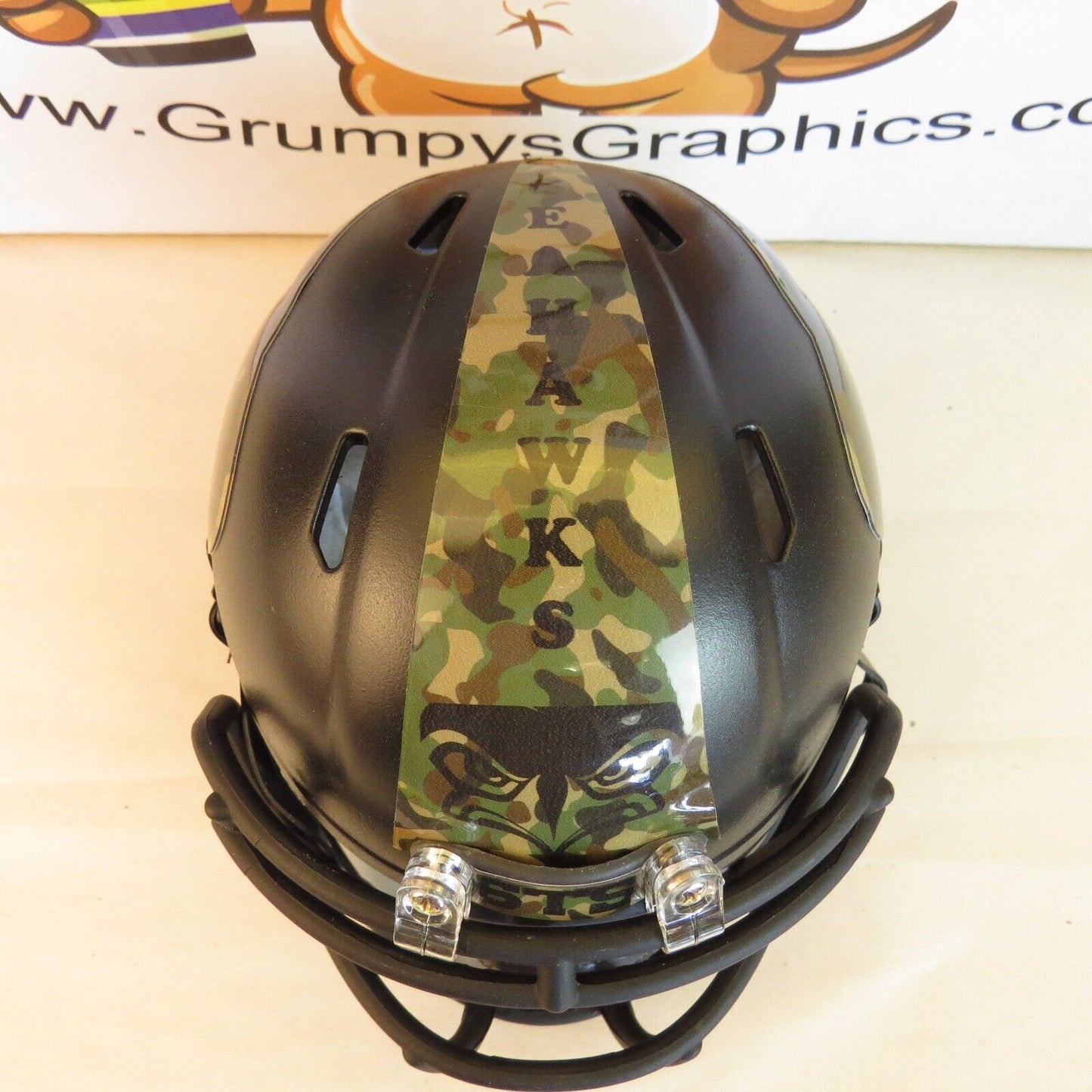 Seattle Seahawks Custom Mini Helmet STS Salute to Service Themed on Satin Black