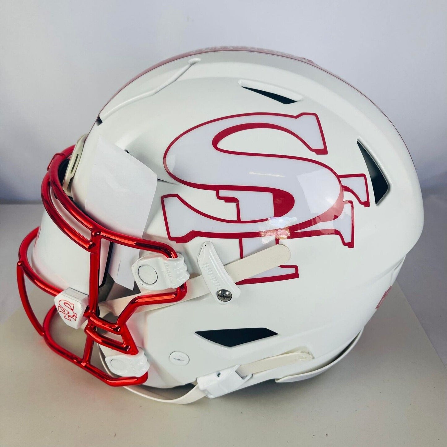 San Francisco 49er Custom Speedflex Helmet White Glow in the Dark Visor