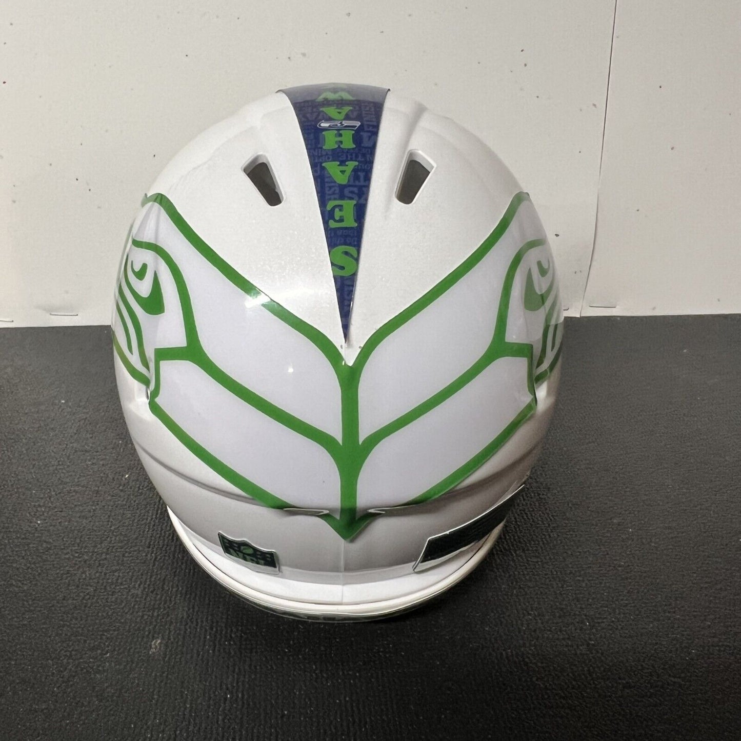 Seattle Seahawks Custom Mini Helmet Alternate decals on White