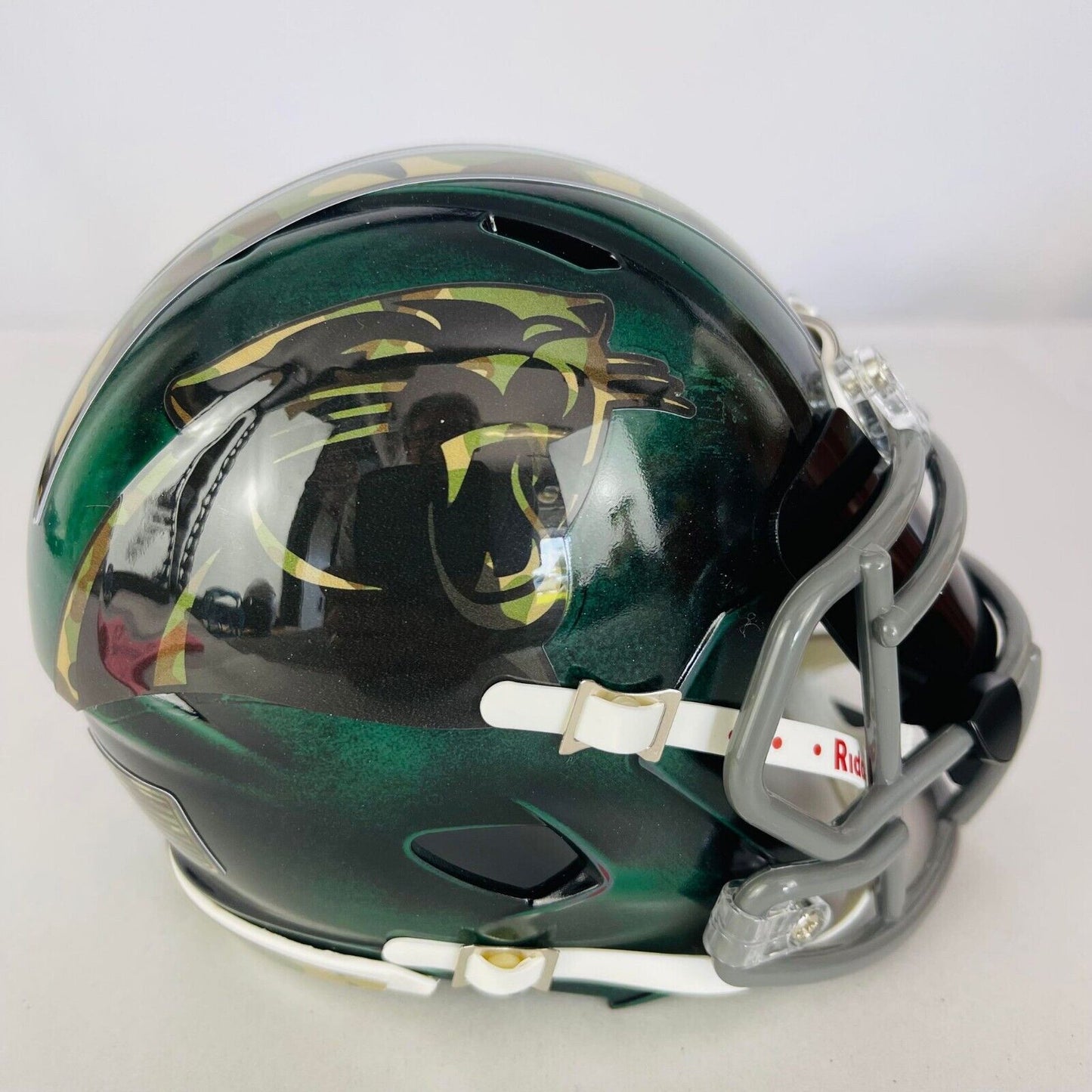 Carolina Panthers Custom Painted Mini Helmet - Green/Black/Grey Distressed