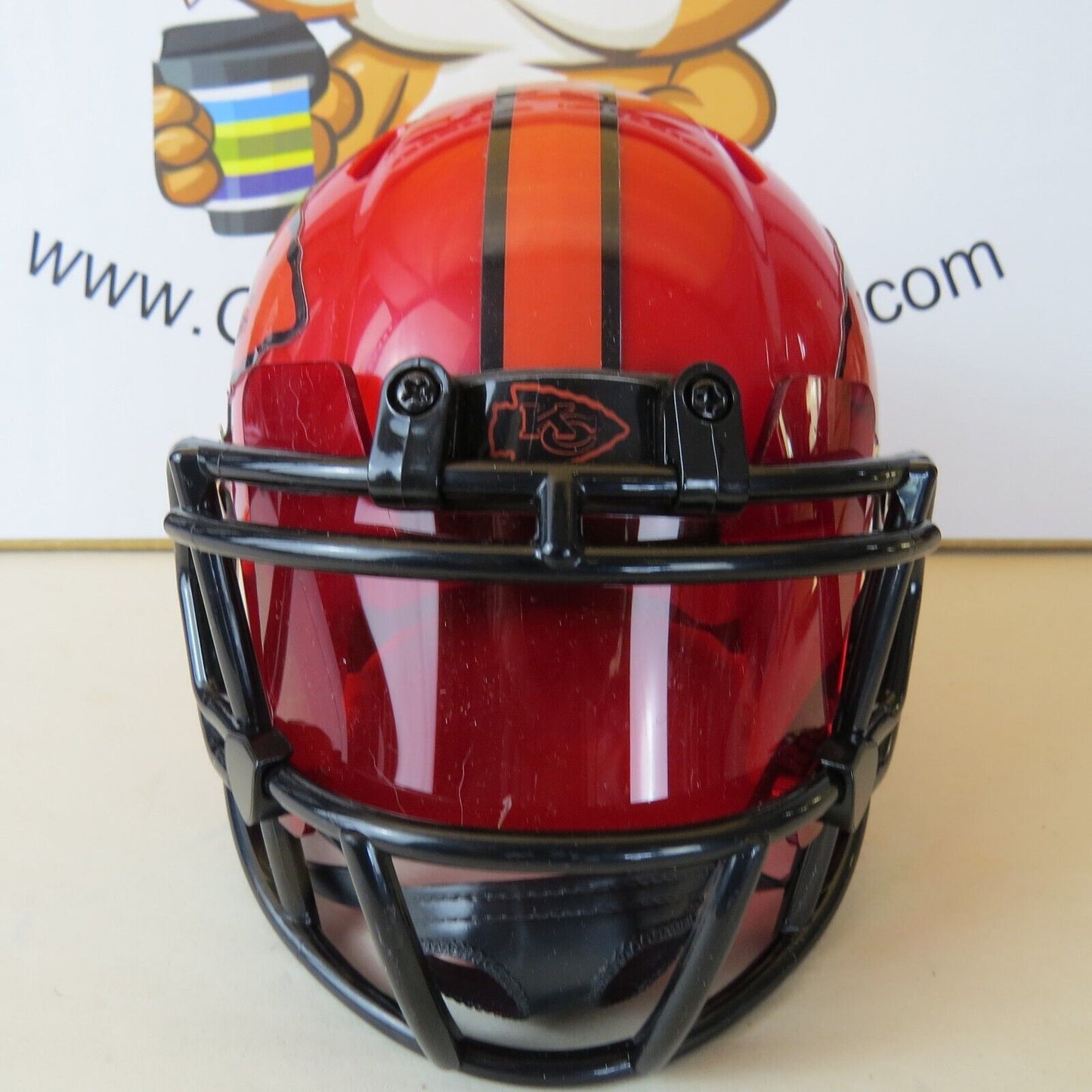 Kansas City Chiefs Custom Mini Helmet Alternate decals on Red