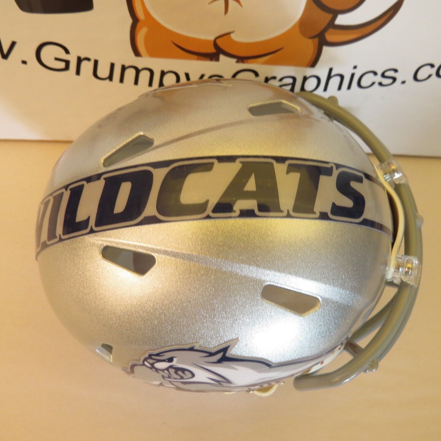 University of New Hampshire Wildcats Custom Mini Helmet Concept Silver