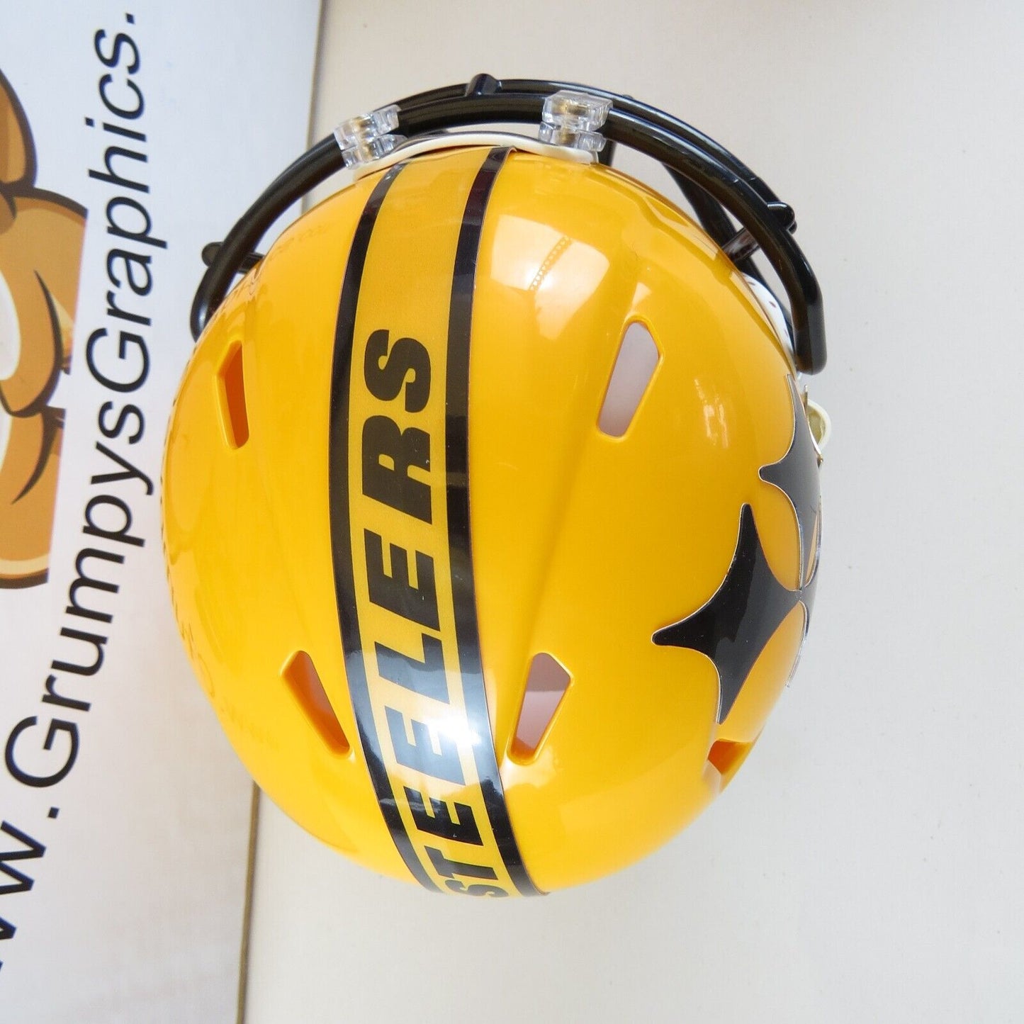 Pittsburgh Steelers Custom Mini Helmet Alternate decals on Yellow