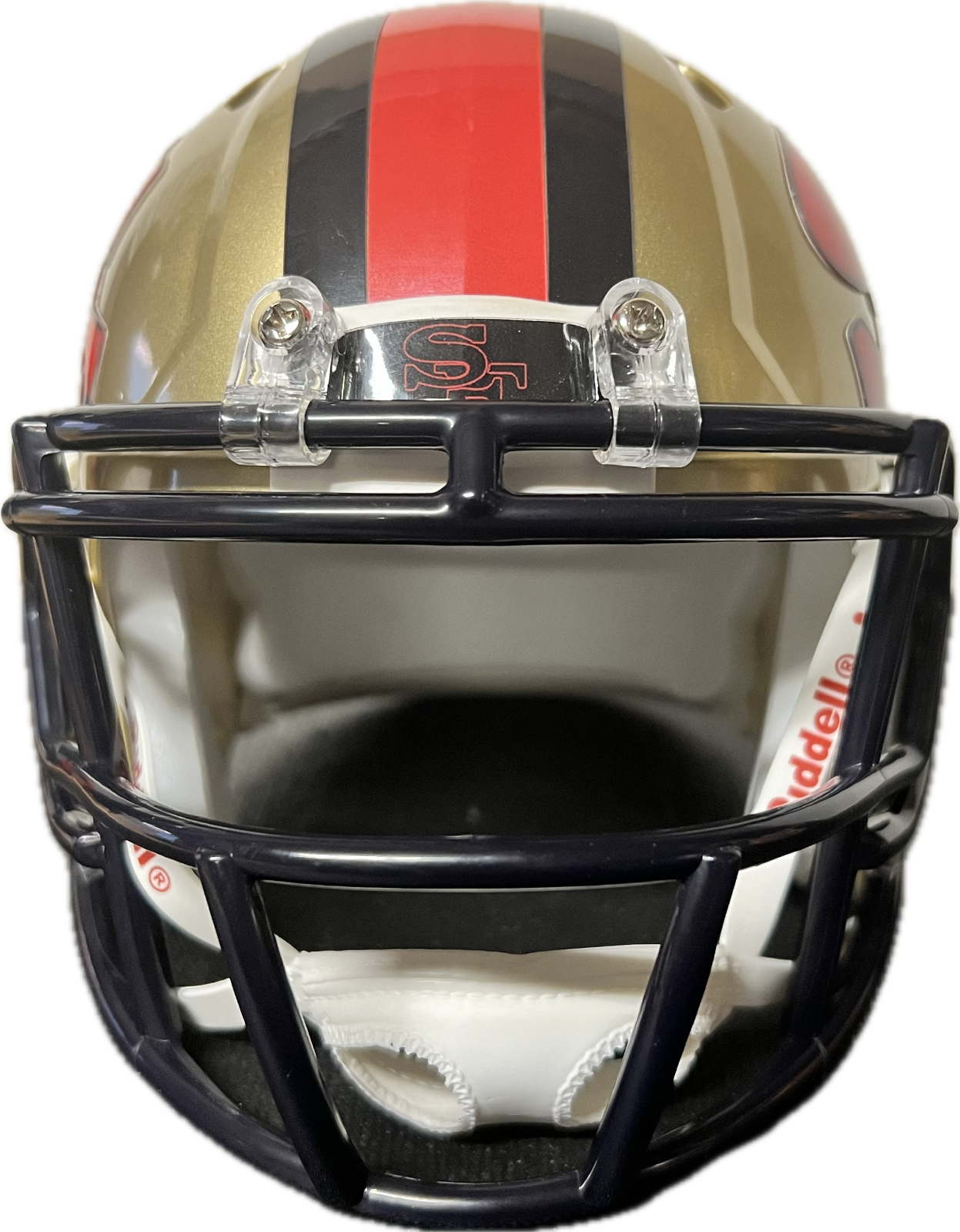 San Francisco 49ers Custom Mini Helmet Alternate decals on Gold