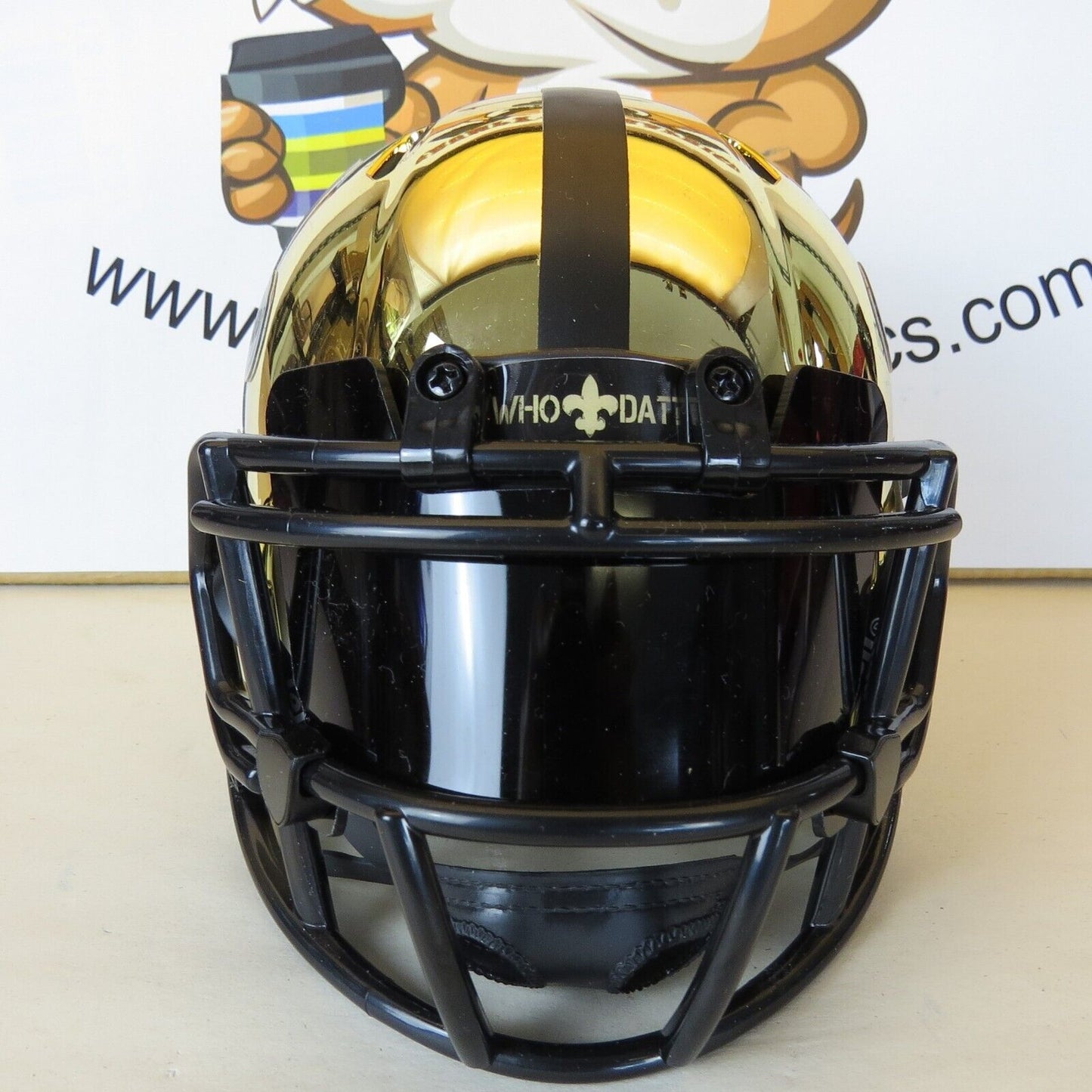 New Orleans Saints Custom Mini Helmet Gold Chrome