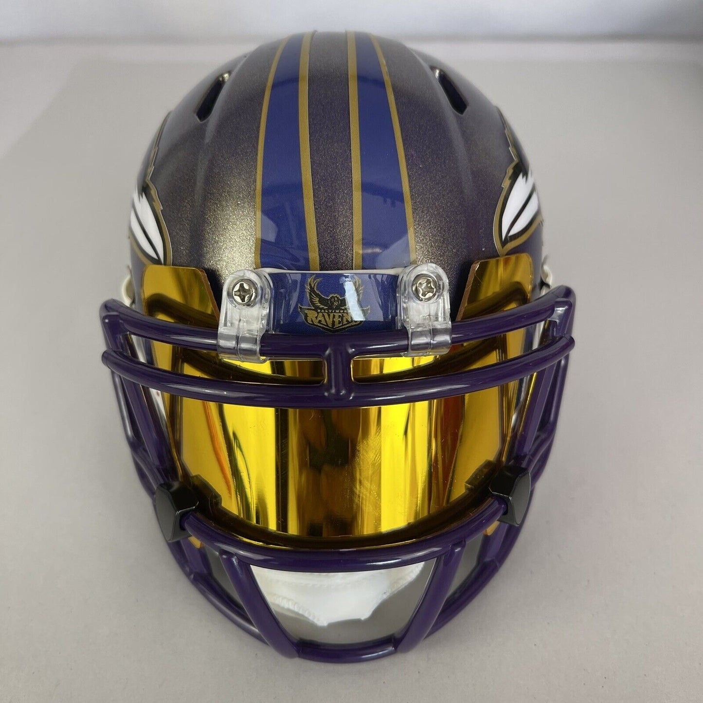 Baltimore Ravens Custom Mini Helmet - Purple/Gold distressed