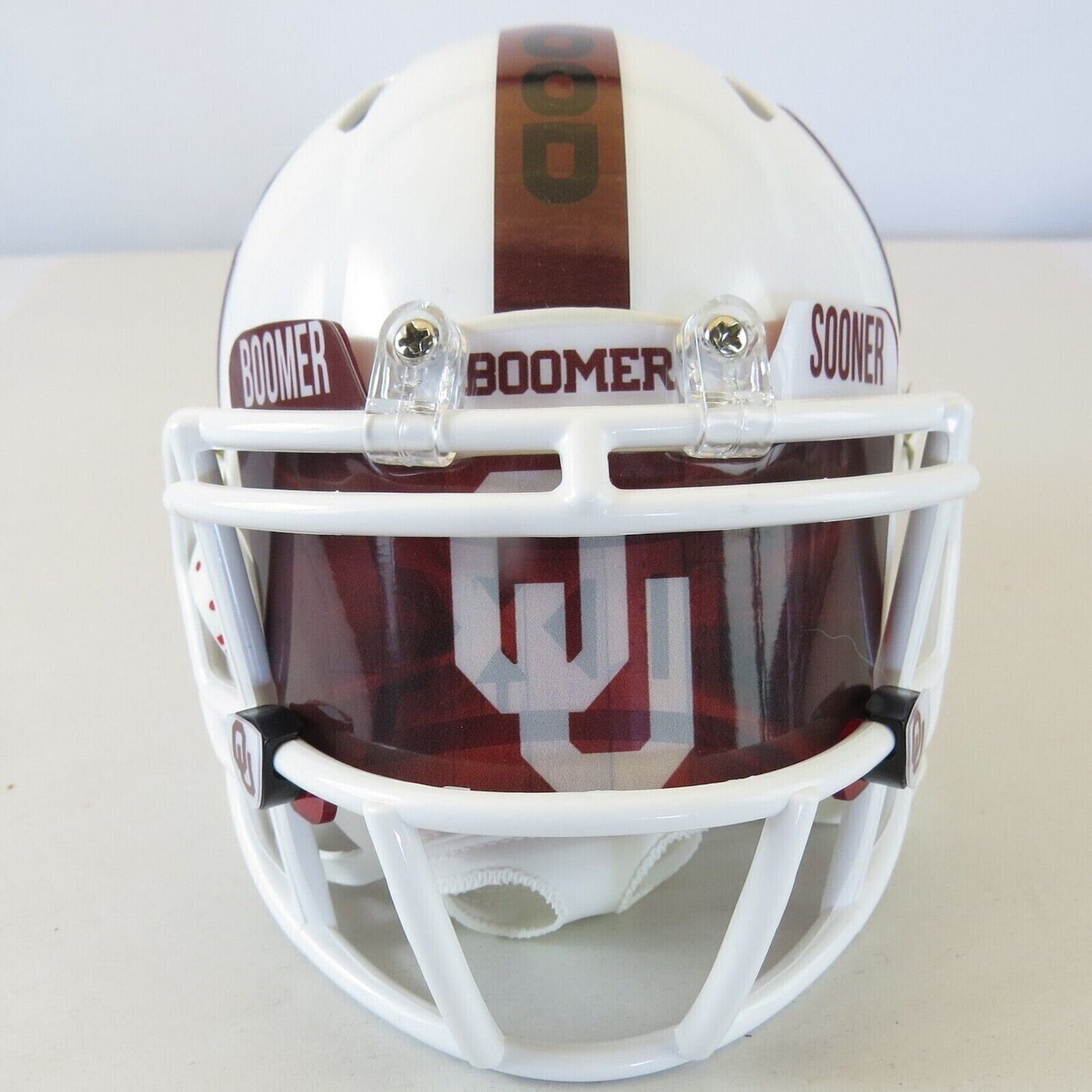 Oklahoma Sooners Custom Mini Helmet Bring The Wood White