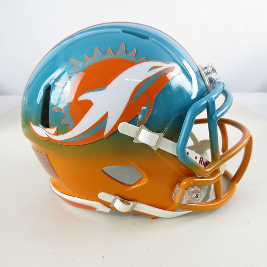 Miami Dolphins Custom painted mini helmet Blue and orange