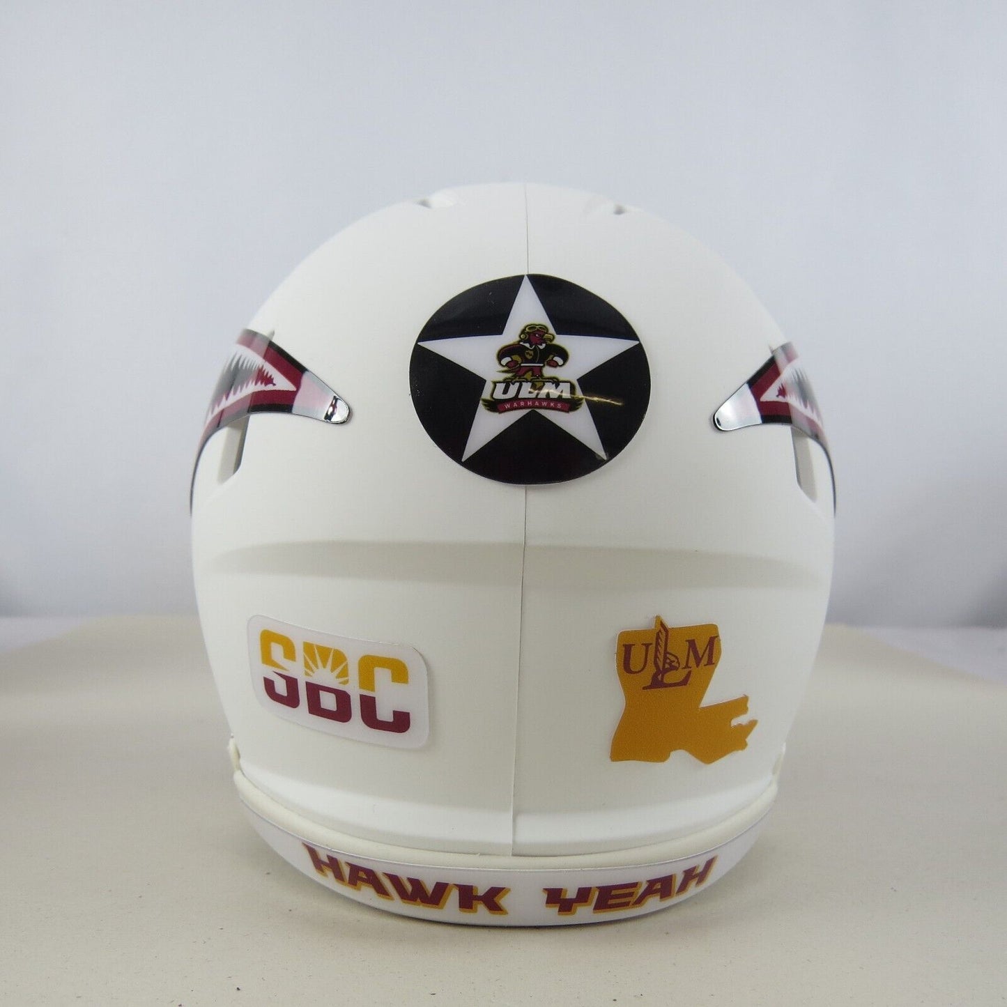 University of Louisiana-Monroe Warhawks custom P-40 mini helmet matte white