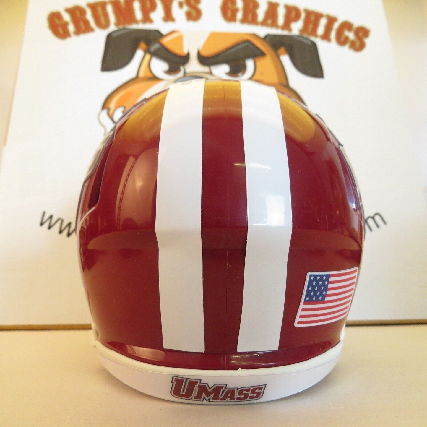 University of Massachusette UMass Minutemen Custom Mini Helmet Crimson