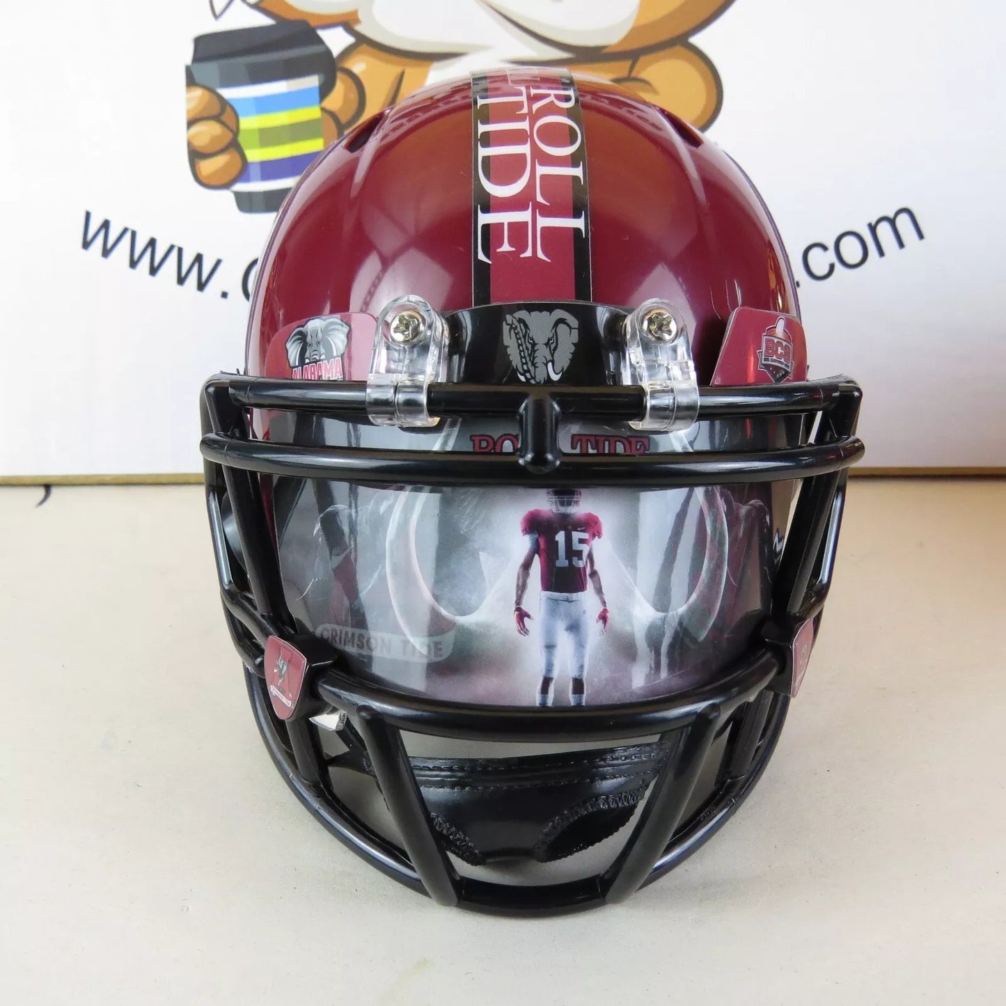 Alabama Crimson Tide Custom Mini Helmet Alternate with custom visor