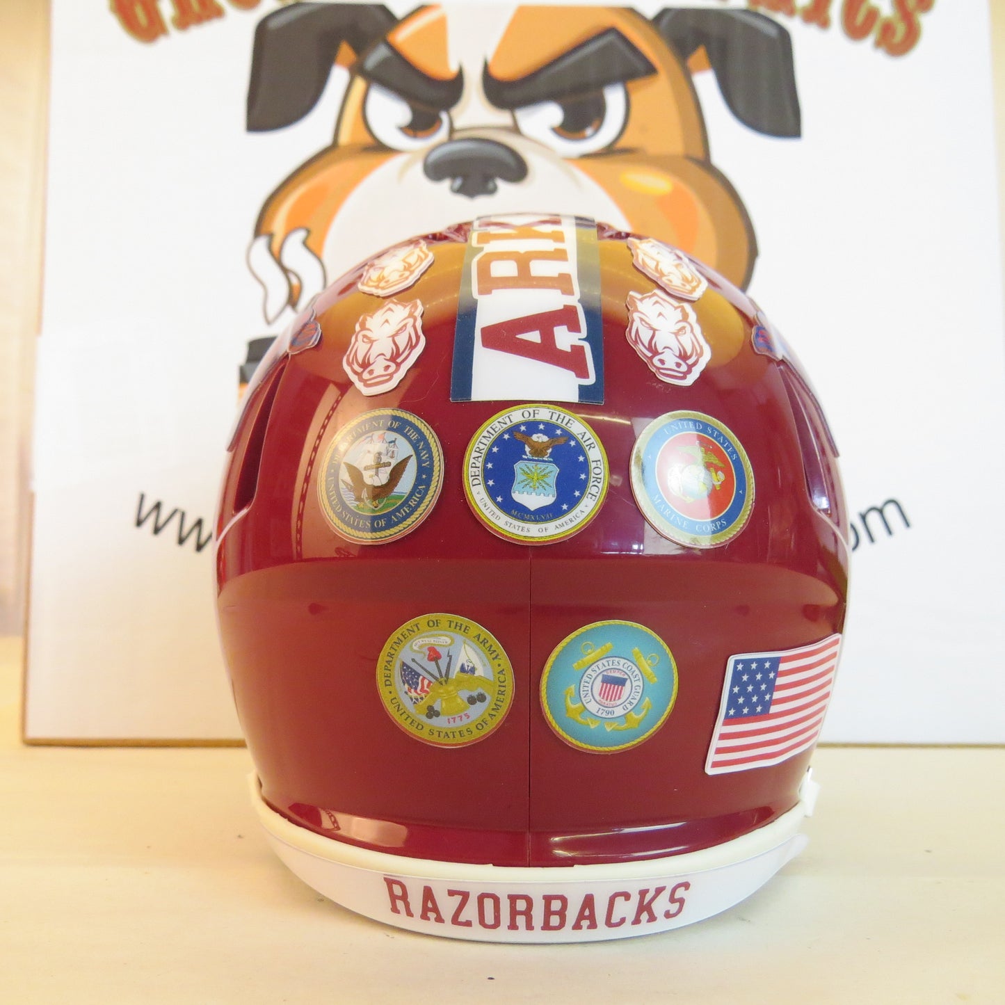 Arkansas Razorbacks Custom Mini Helmet Military Appreciation Theme