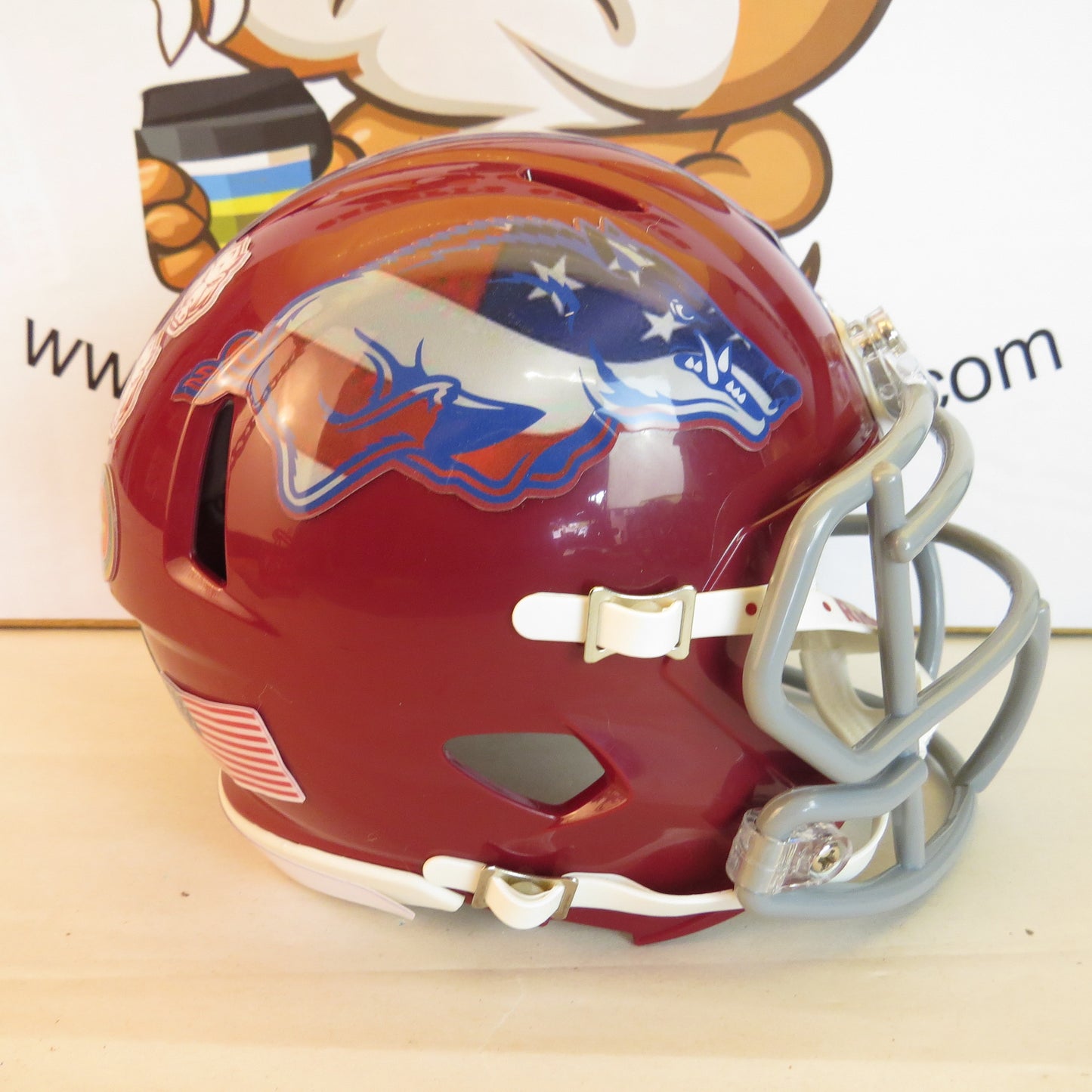 Arkansas Razorbacks Custom Mini Helmet Military Appreciation Theme