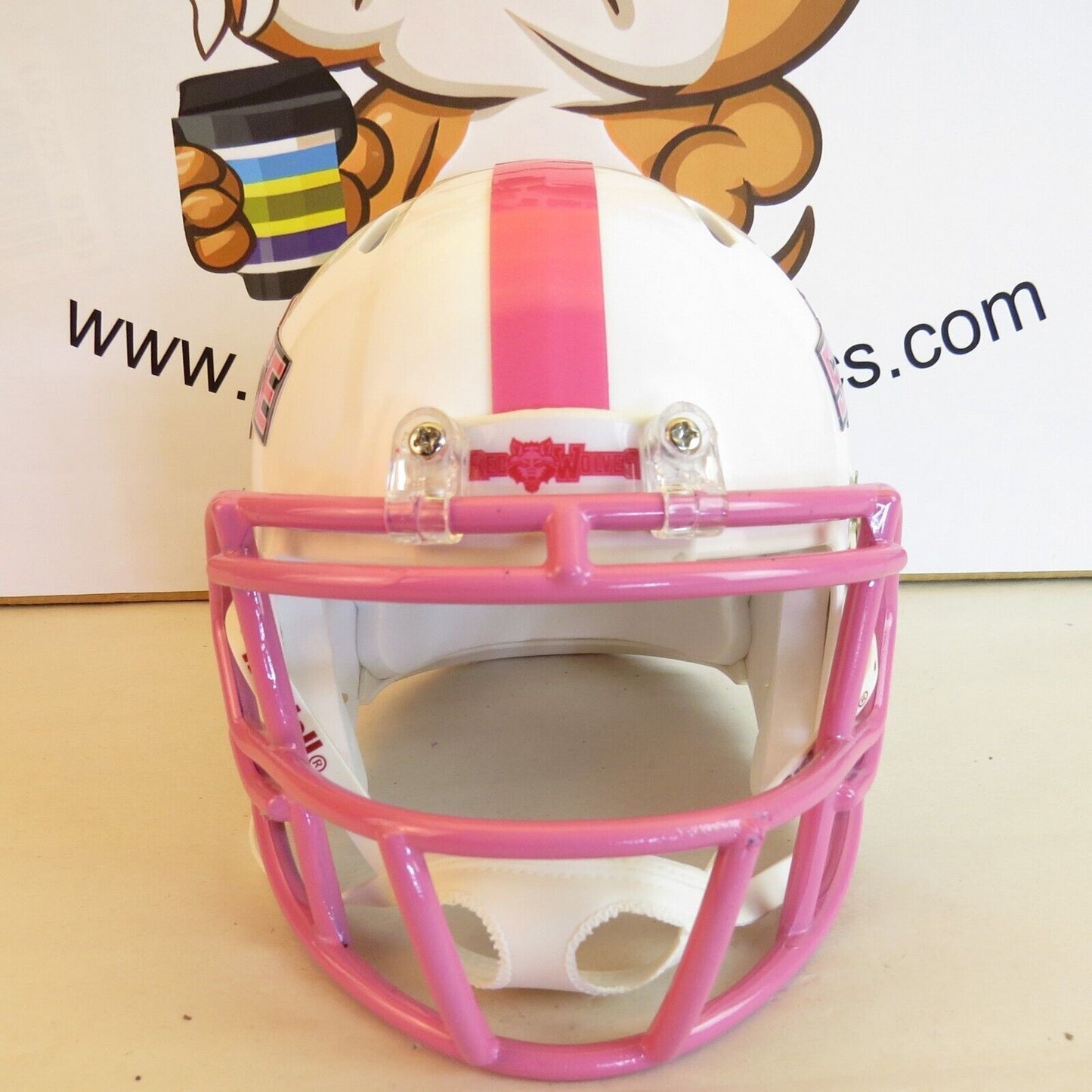 Arkansas State Red Wolves Custom Mini Helmet BCA Breast Cancer Awareness Themed