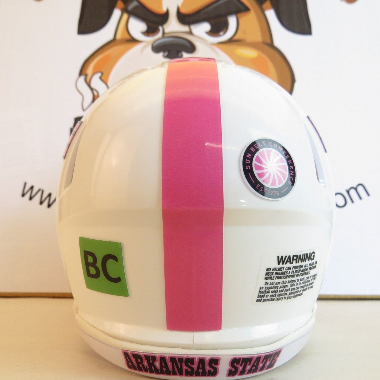 Arkansas State Red Wolves Custom Mini Helmet BCA Breast Cancer Awareness Themed