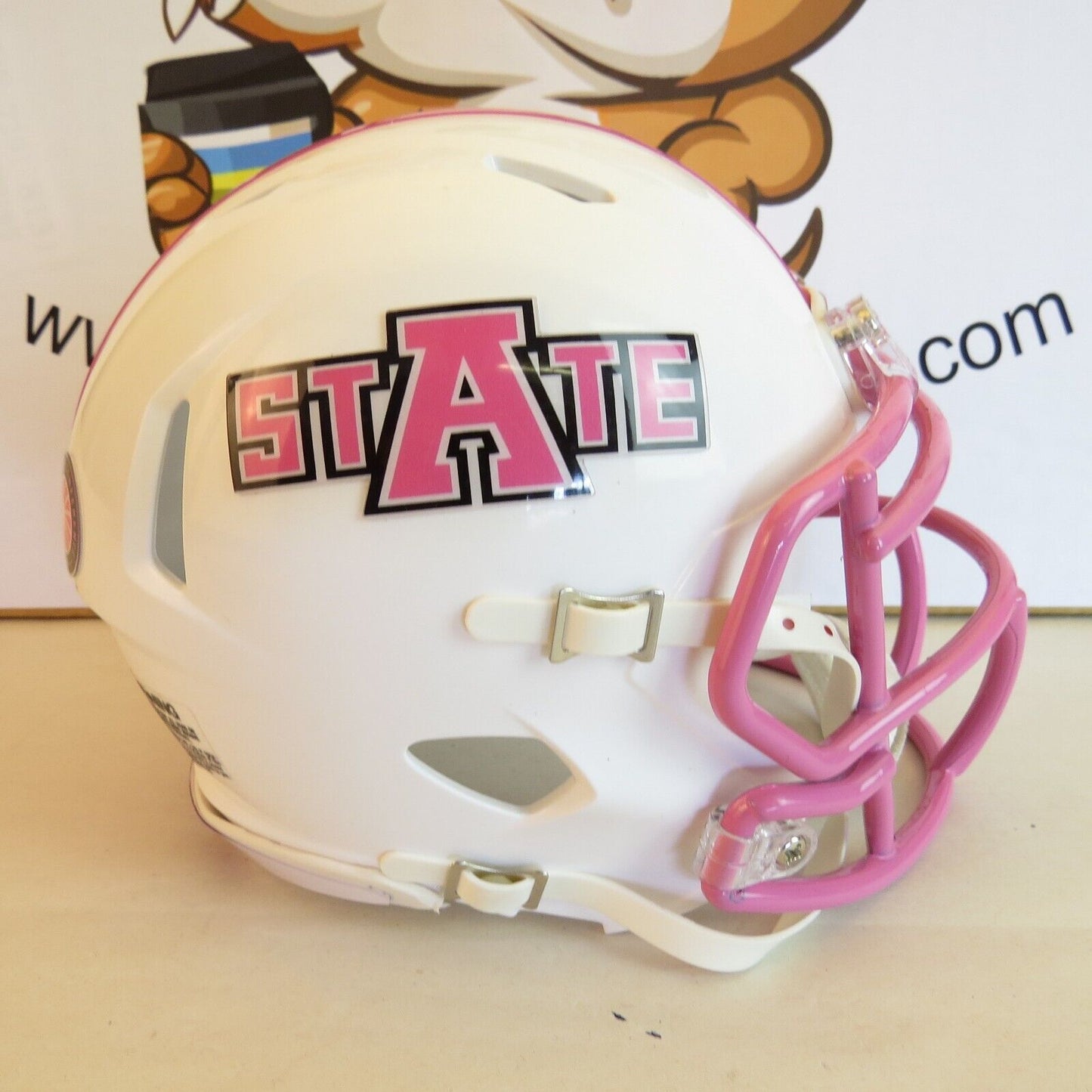 Arkansas State Red Wolves Custom Mini Helmet BCA Breast Cancer Awareness Themed