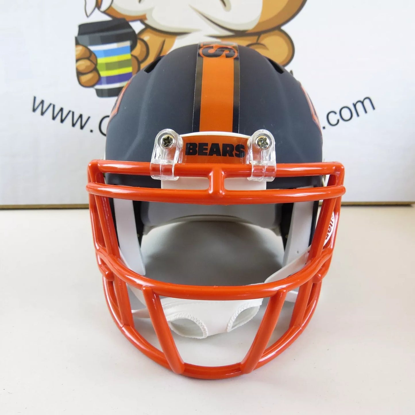 Chicago Bears Custom Mini Helmet Superman theme on Blue Matte