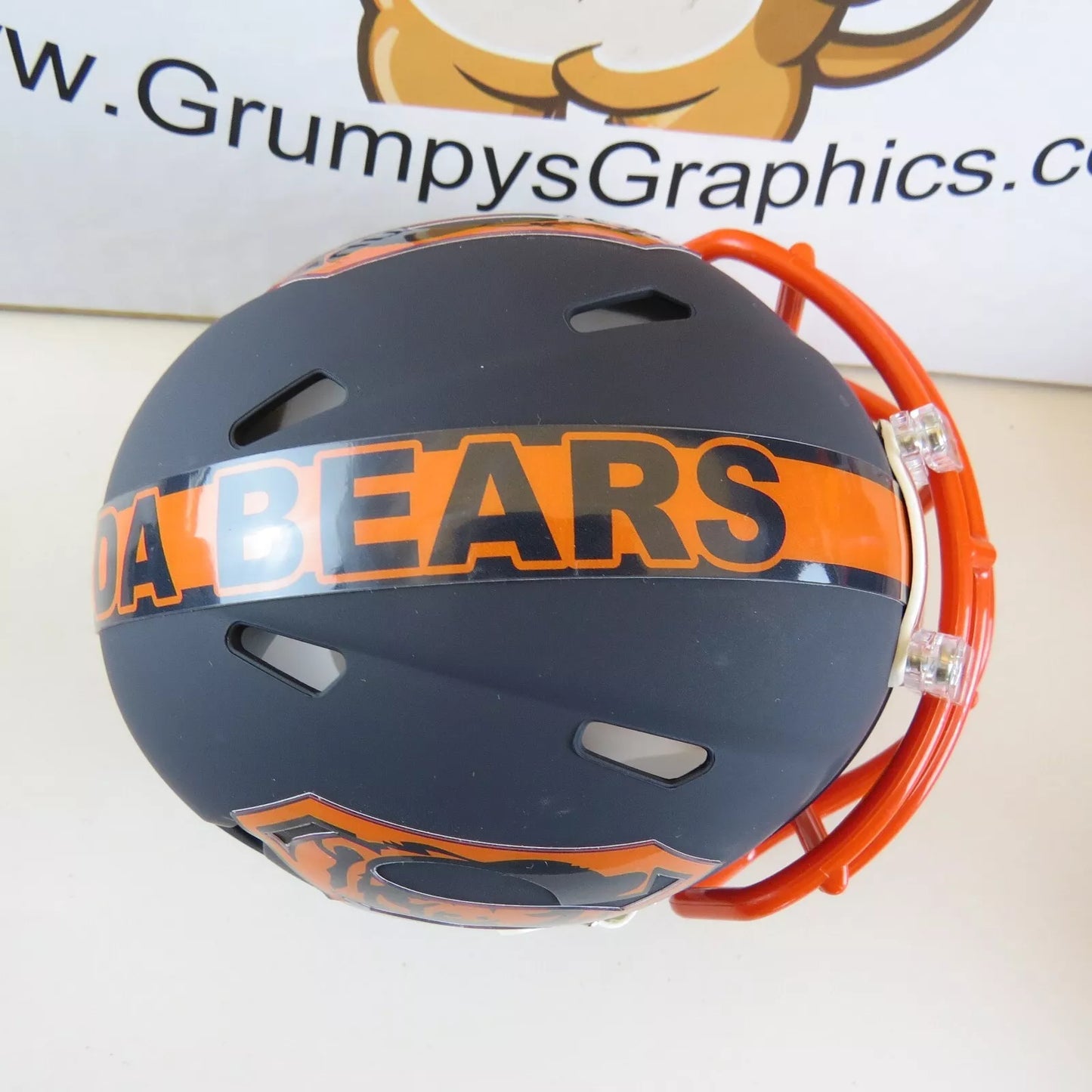 Chicago Bears Custom Mini Helmet Superman theme on Blue Matte