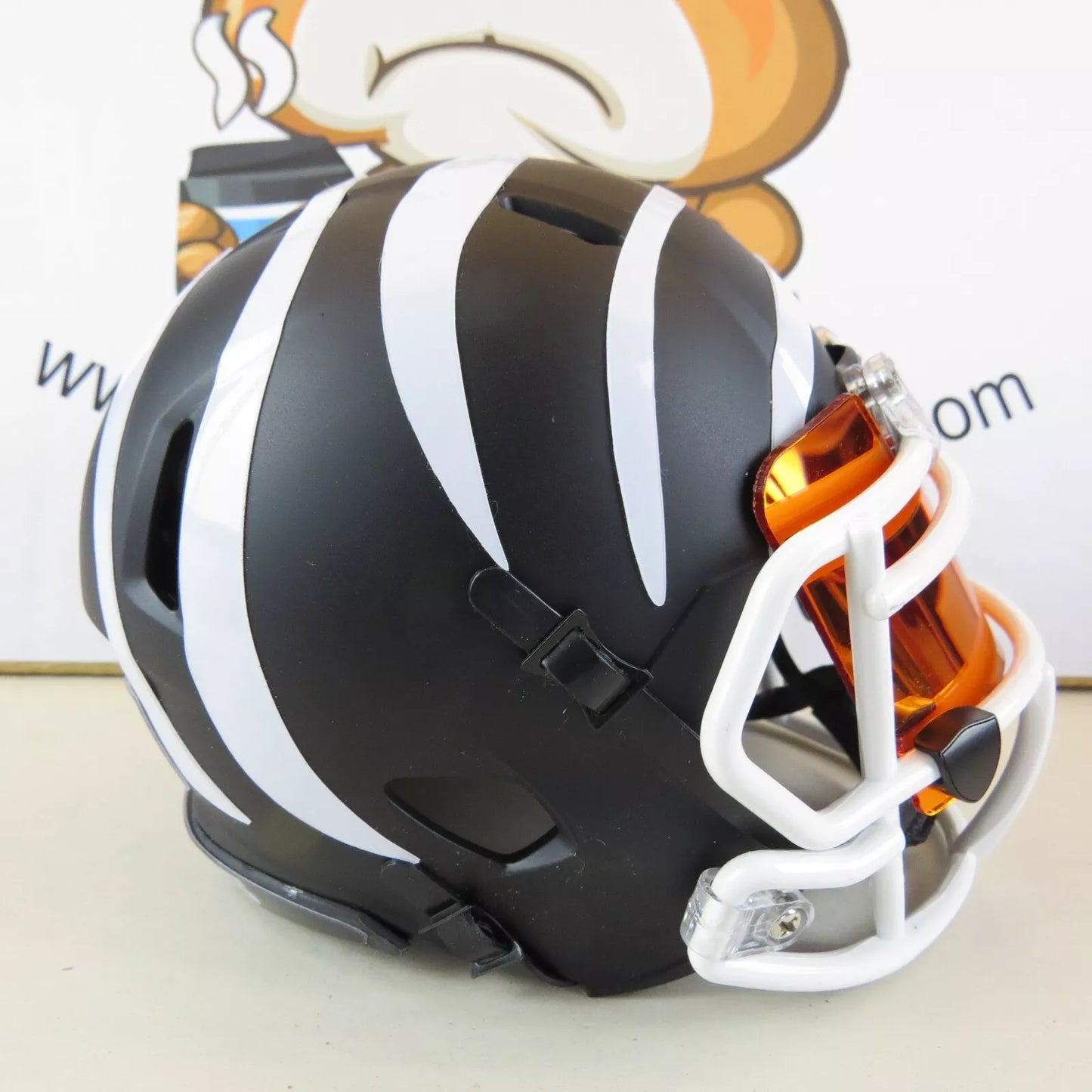 Cincinnati Bengals Custom Mini Helmet alternate decals on matte black