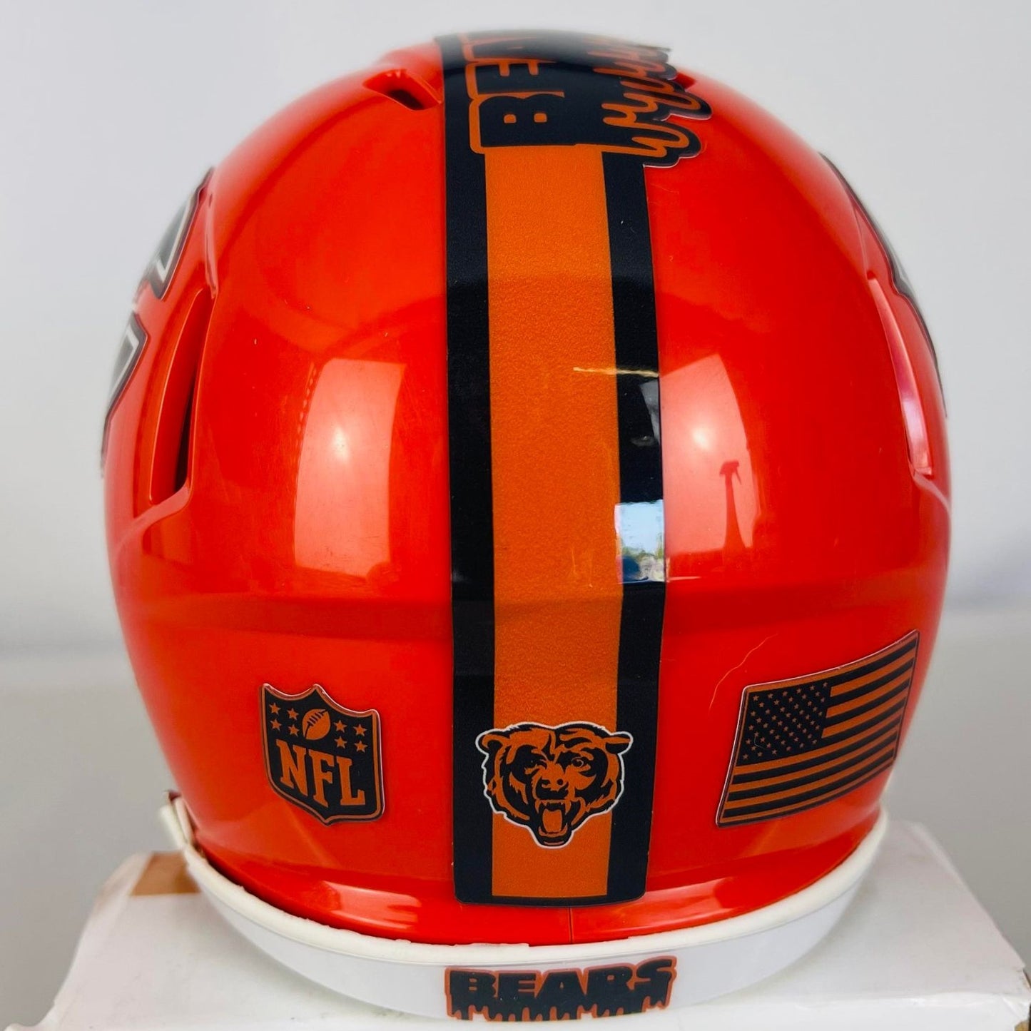 Chicago Bears Custom Mini Helmet - Orange Drip