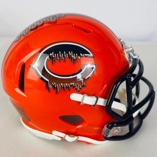 Chicago Bears Custom Mini Helmet - Orange Drip