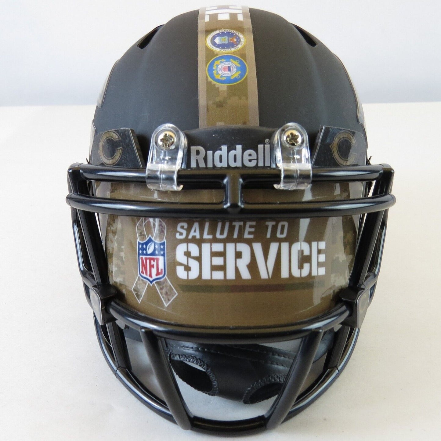 Chicago Bears Custom Mini Helmet STS Salute to Service Themed Black Matte