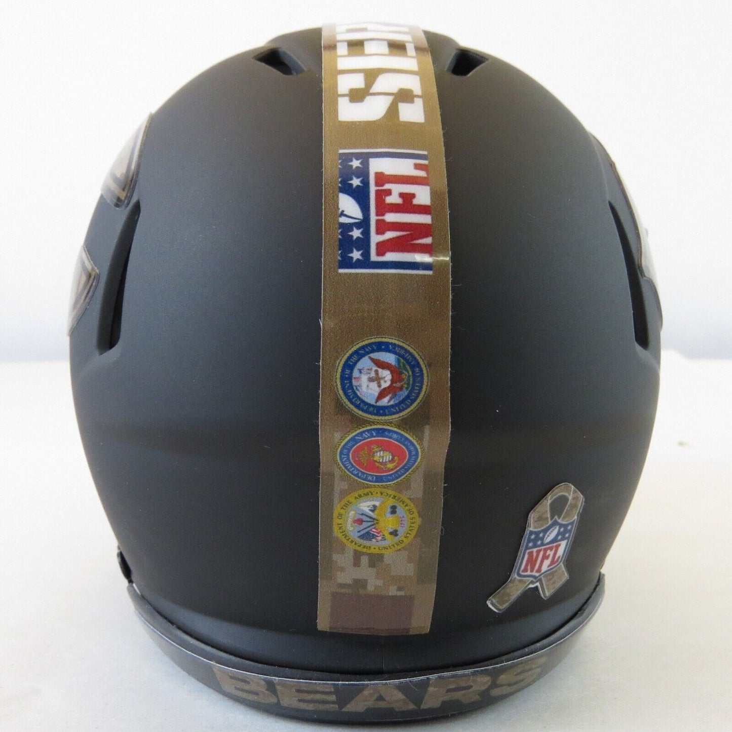 Chicago Bears Custom Mini Helmet STS Salute to Service Themed Black Matte