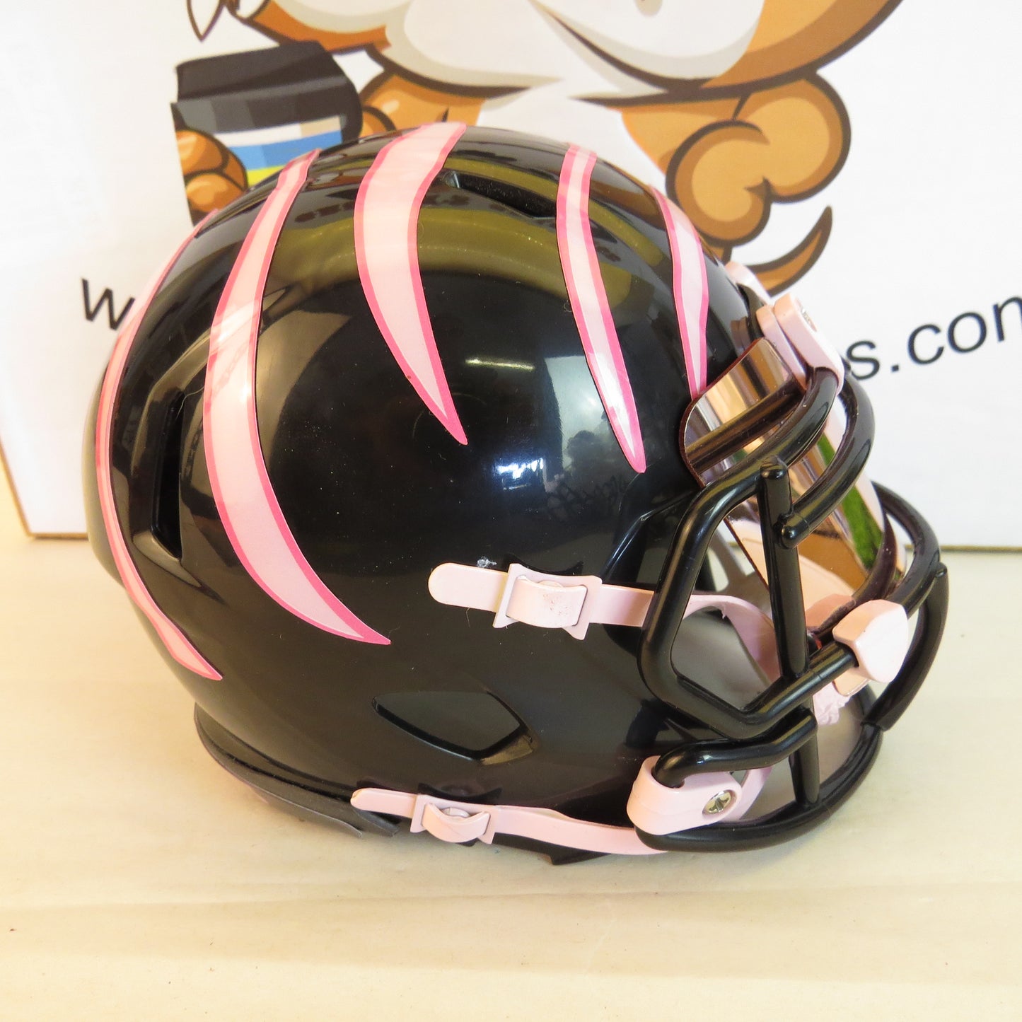 Cincinnati Bengals Custom Mini Helmet BCA Breast Cancer Awareness