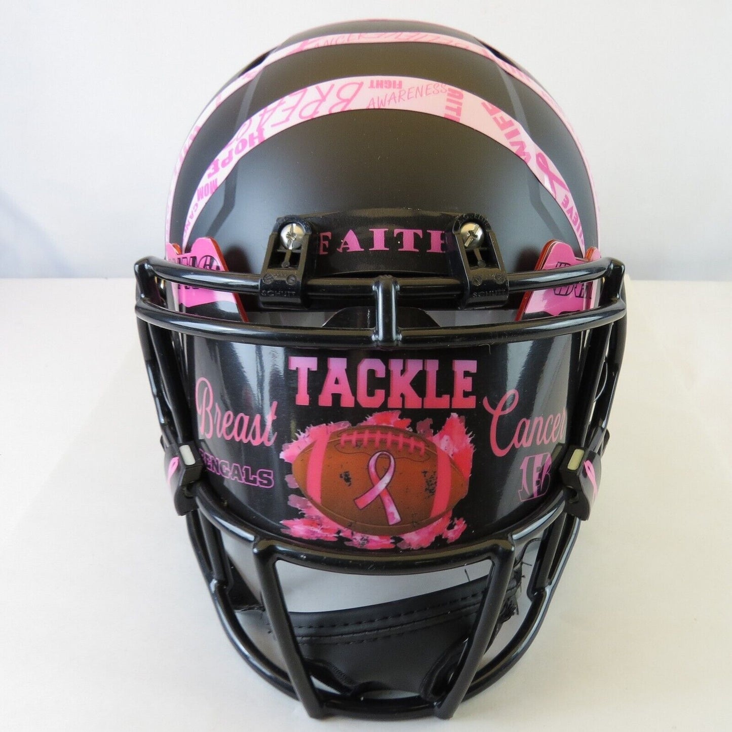 Cincinnati Bengals Custom full size replica Helmet BCA Breast Cancer Awareness