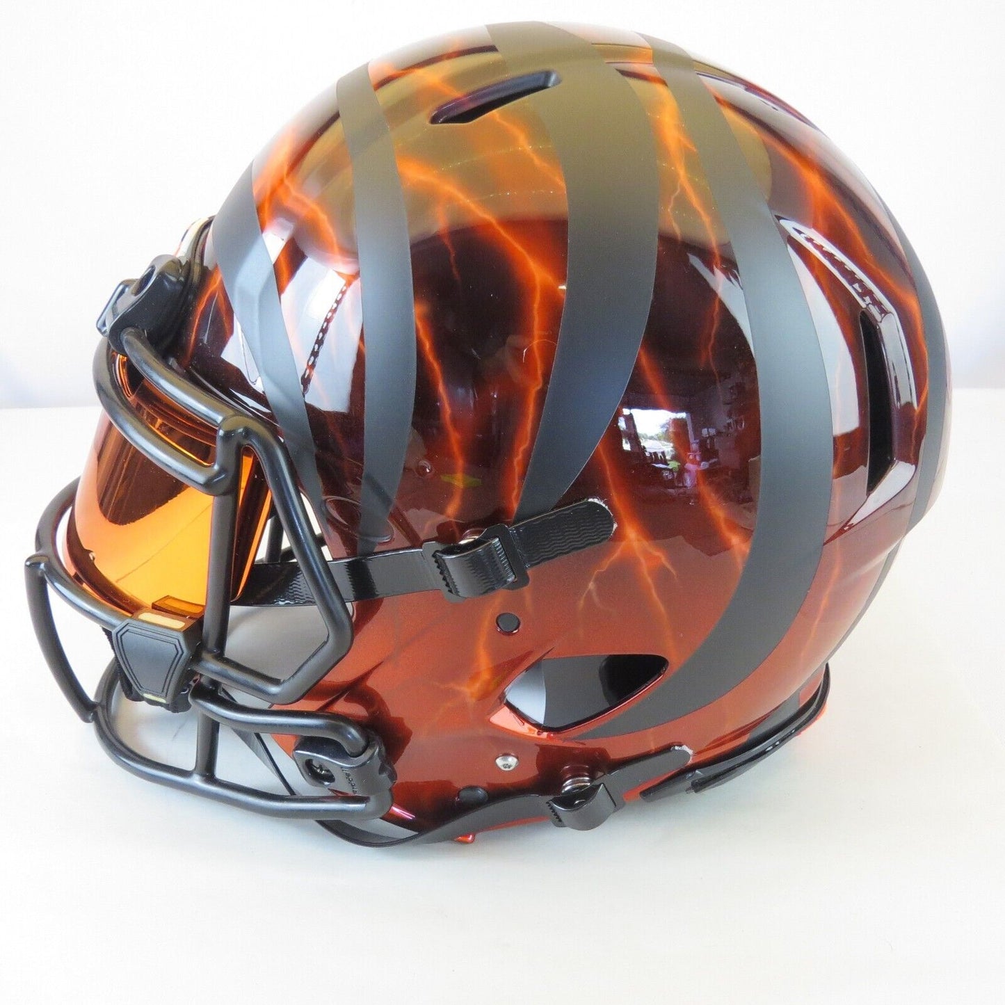 Cincinnati Bengals Custom Auth Helmet ALL HAND PAINTED w/ painted matte stripes