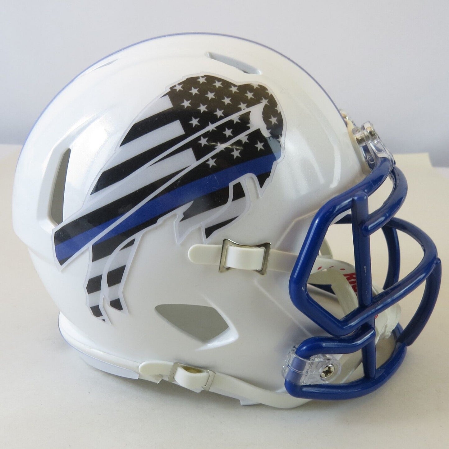 Buffalo Bills Custom Mini Helmet Thin Blue Line White