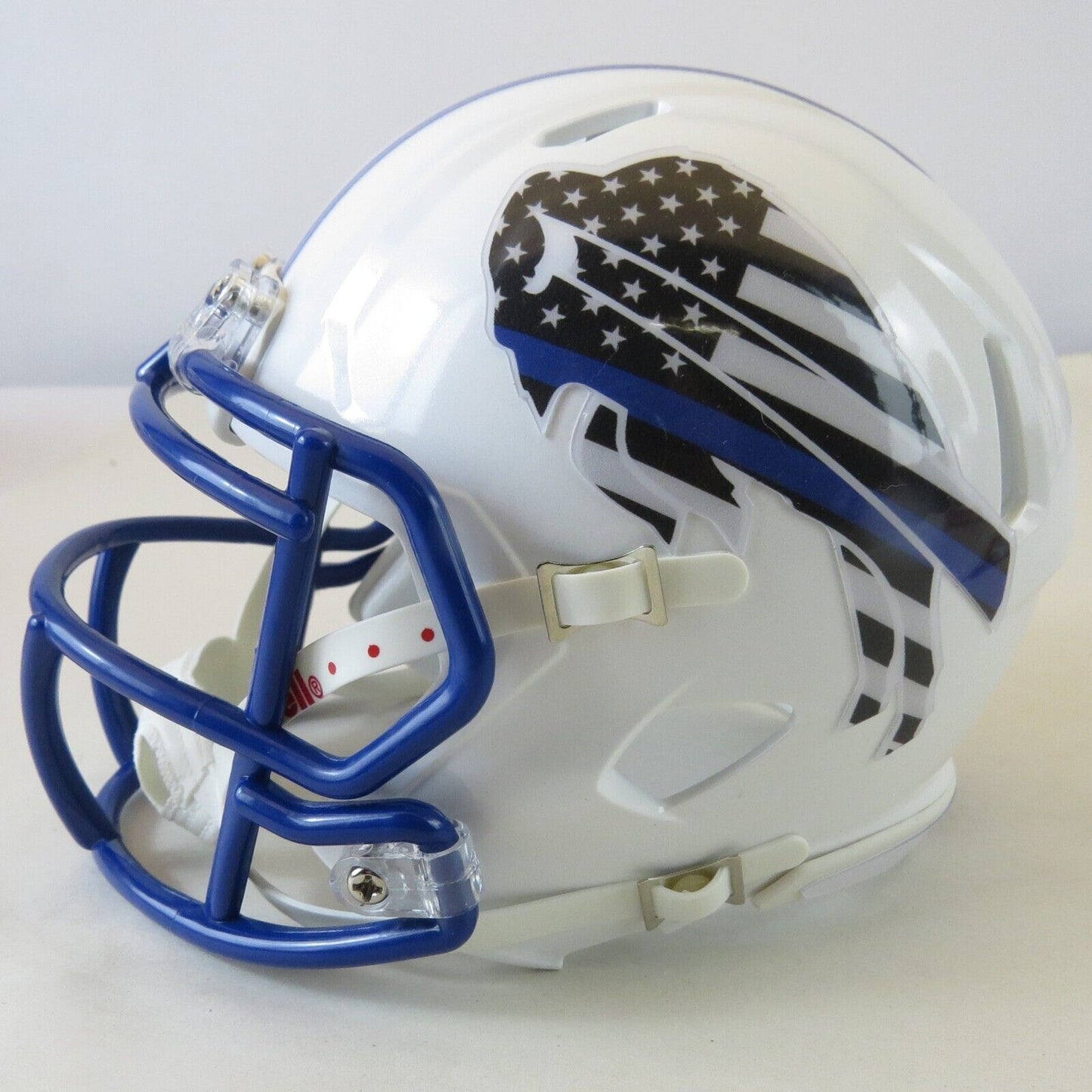 Buffalo Bills Custom Mini Helmet Thin Blue Line White