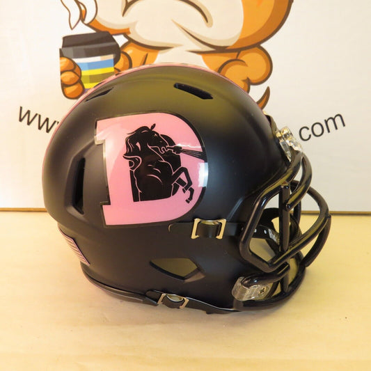 Denver Broncos Custom Mini Helmet BCA Breast Cancer Awarenes Themed