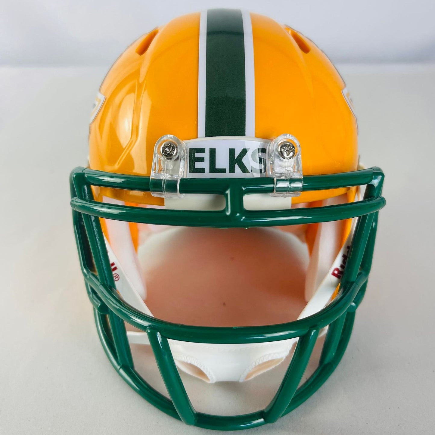 Edmonton Elks (Eskimos) Custom Mini Helmet - Yellow Indiginous