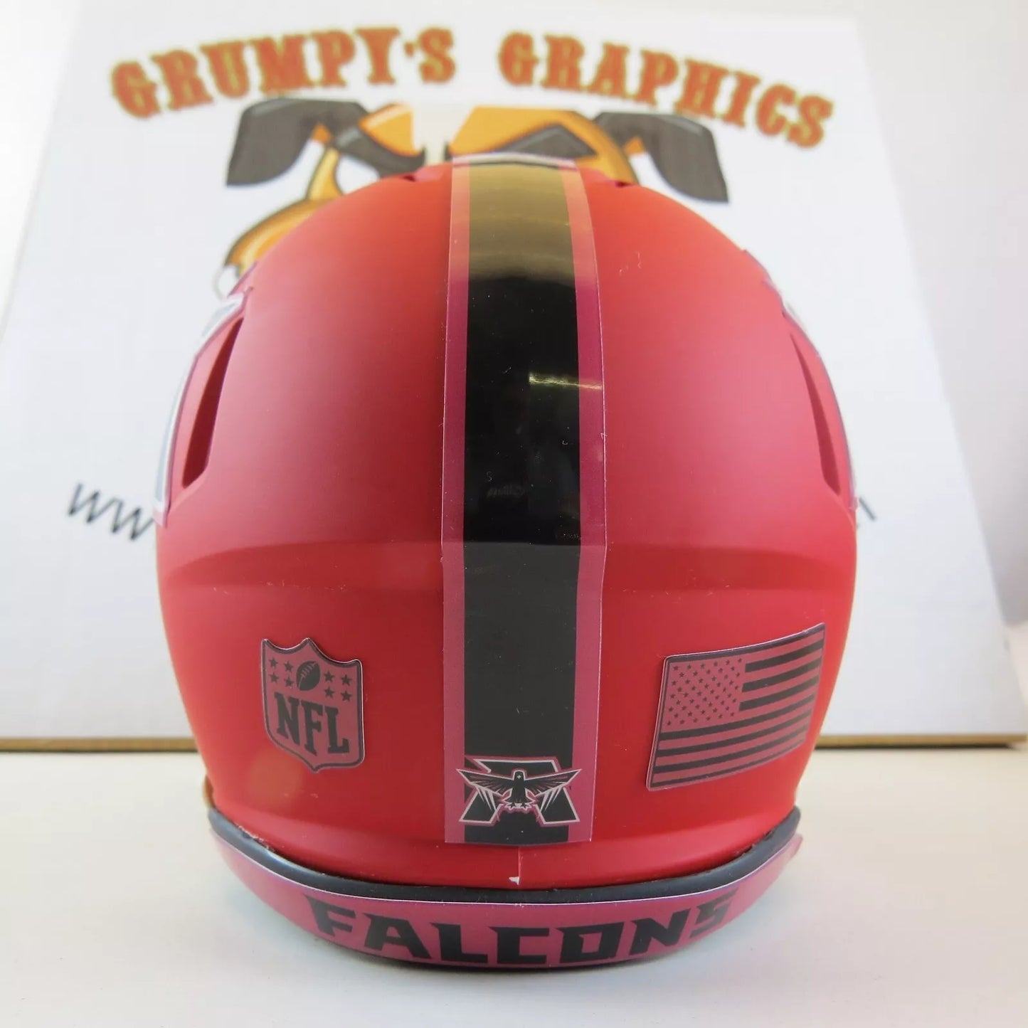 Atlanta Falcons Custom Mini Helmet Alternate Concept on Red Matte