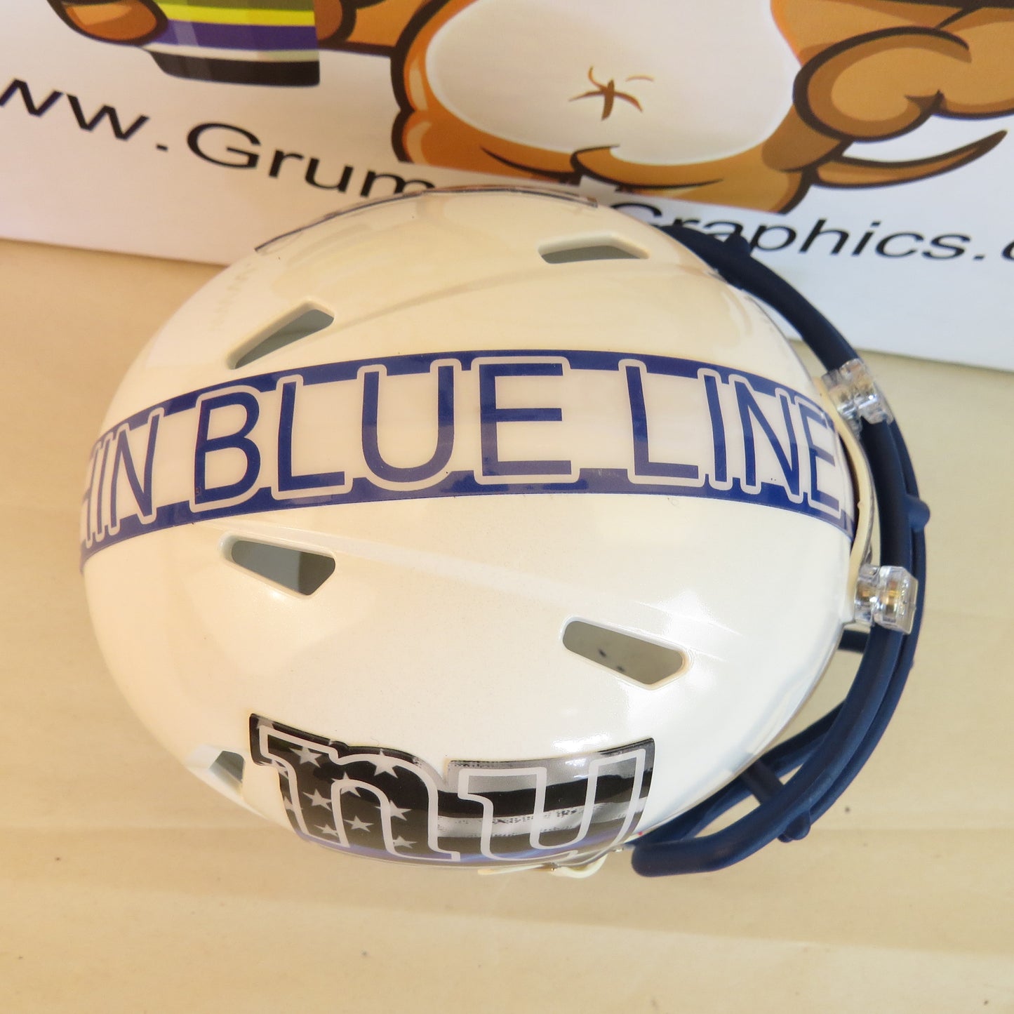 New York Giants Custom Mini Helmet Thin Blue Line