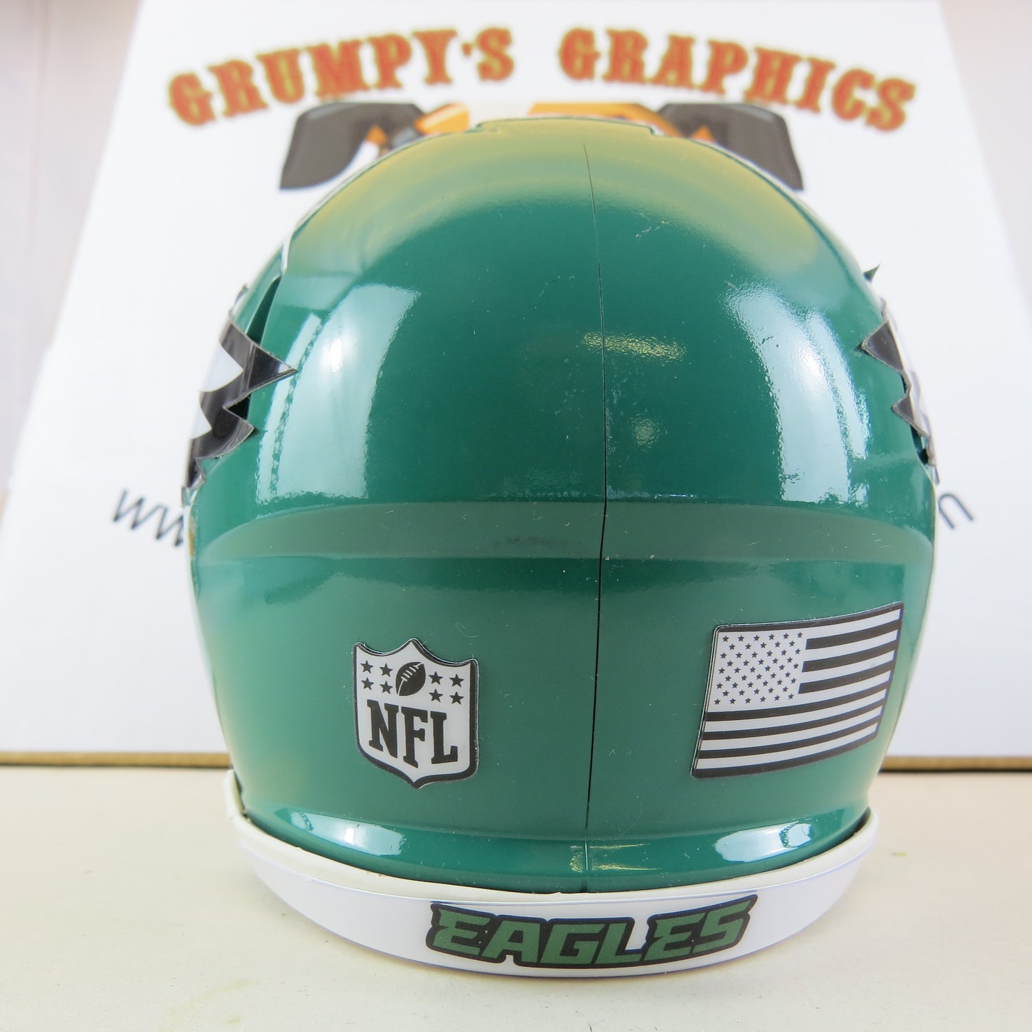 Philadelphia Eagles Custom Mini Helmet Alternate Concept on Kelly Green