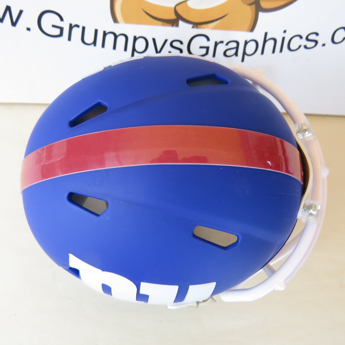 New York Giants Custom Mini Helmet Alternate on Blue Matte