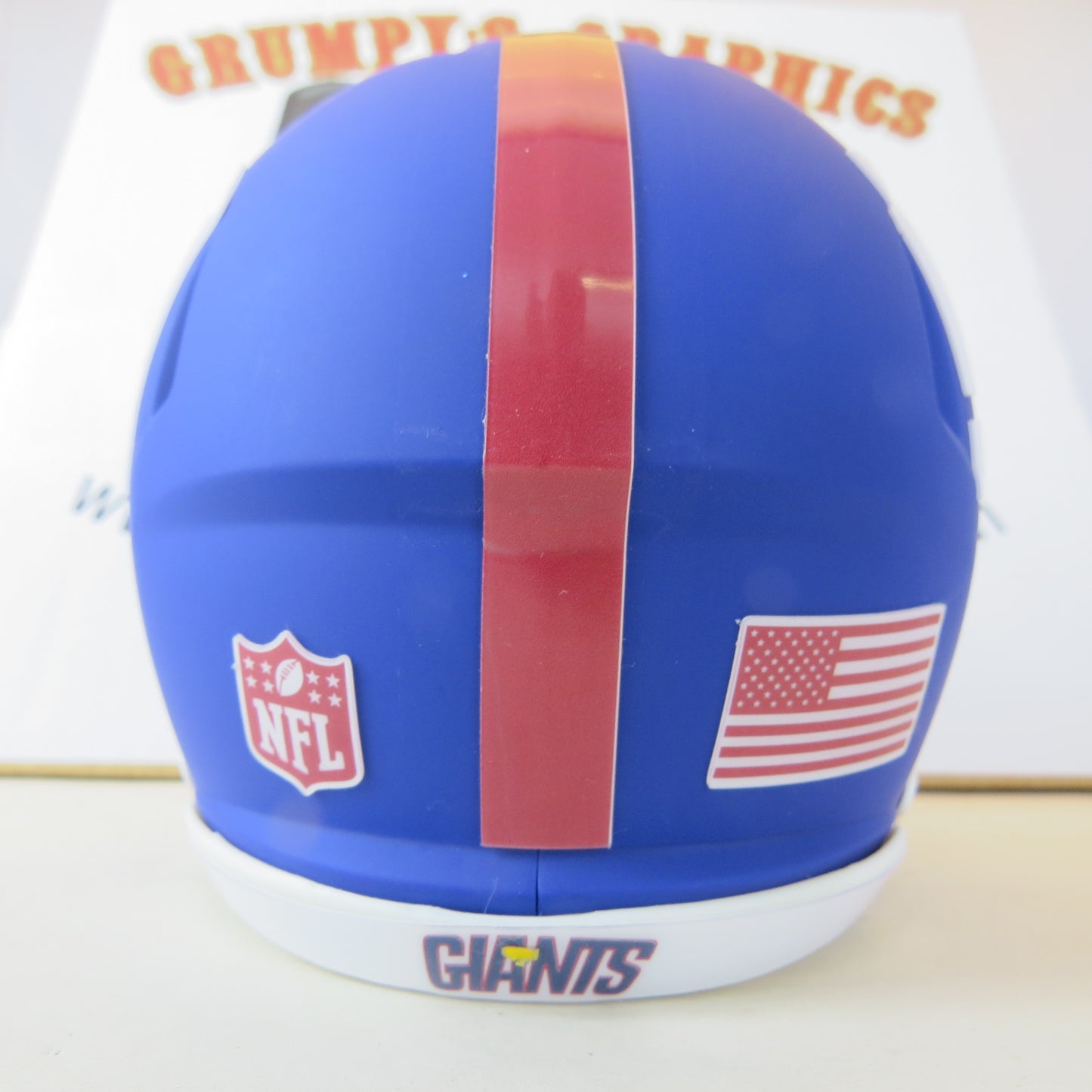 New York Giants Custom Mini Helmet Alternate on Blue Matte