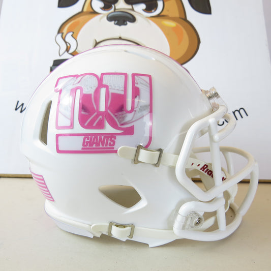 New York Giants Custom Mini Helmet BCA Breast Cancer Awarenes Themed Pink