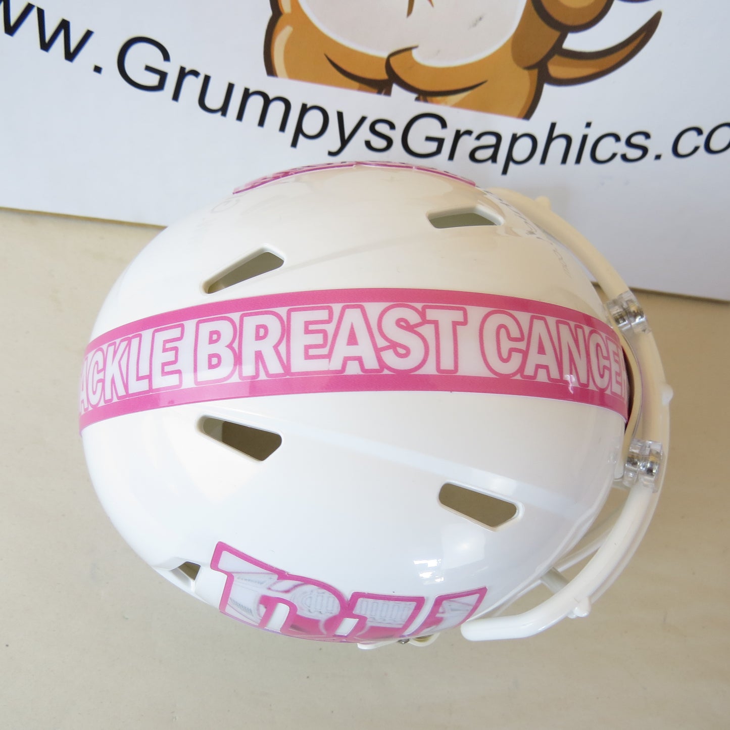 New York Giants Custom Mini Helmet BCA Breast Cancer Awarenes Themed Pink